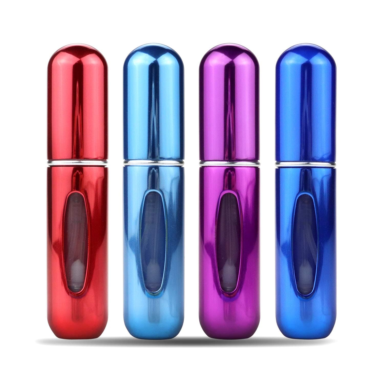 SkogfePortable Mini Refillable Perfume Atomizer Bottle, Travel Spray Bottle, Scent Pump Case, 4 Pcs Pack of 5ml
