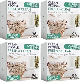 The Clean People Laundry Detergent Sheets - Hypoallergenic Laundry Soap - Ultra Concentrated, Recyclable Packaging, Stain Fighting - Fresh Scent, 384 Pack