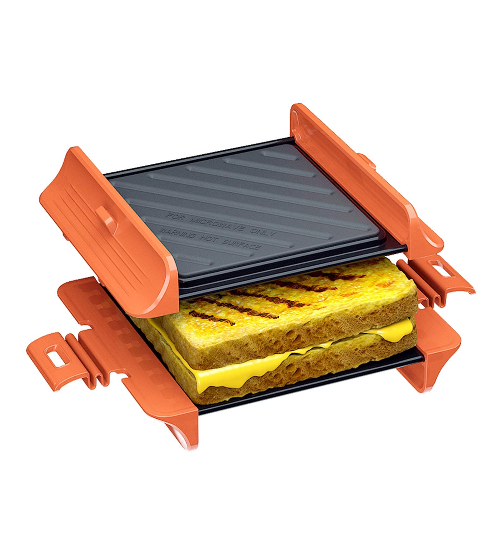 MACONEE Microwave Sandwich Maker | Panini Press Sandwich Maker | Microwave Grill Tray Crisper | Grill Fast and Dishwasher Safe