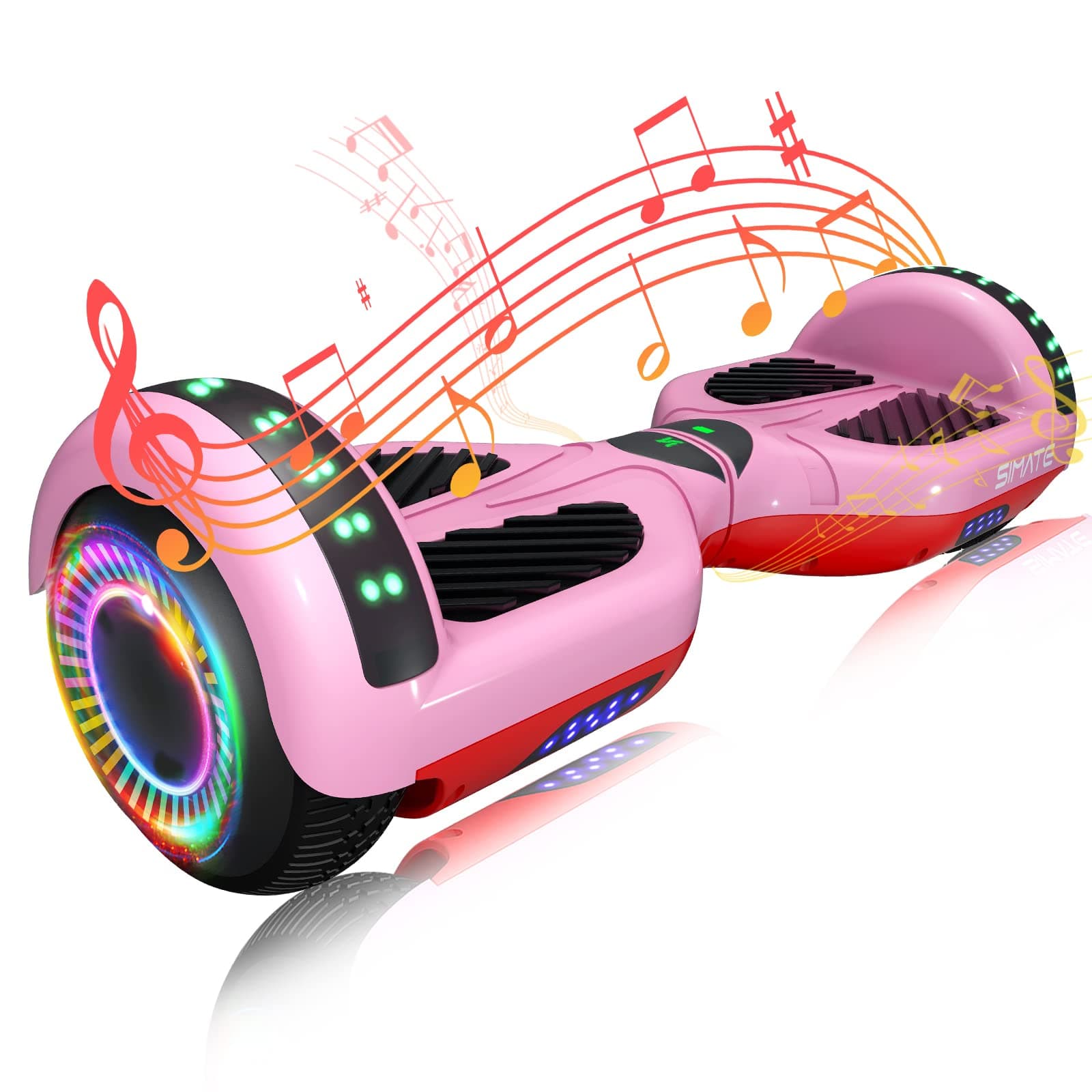 SIMATE Hoverboard, Bluetooth All Terrain Hover Boards with LED Lights and APP Control, Gifts for Kids Adults Girls Boys, for All Ages