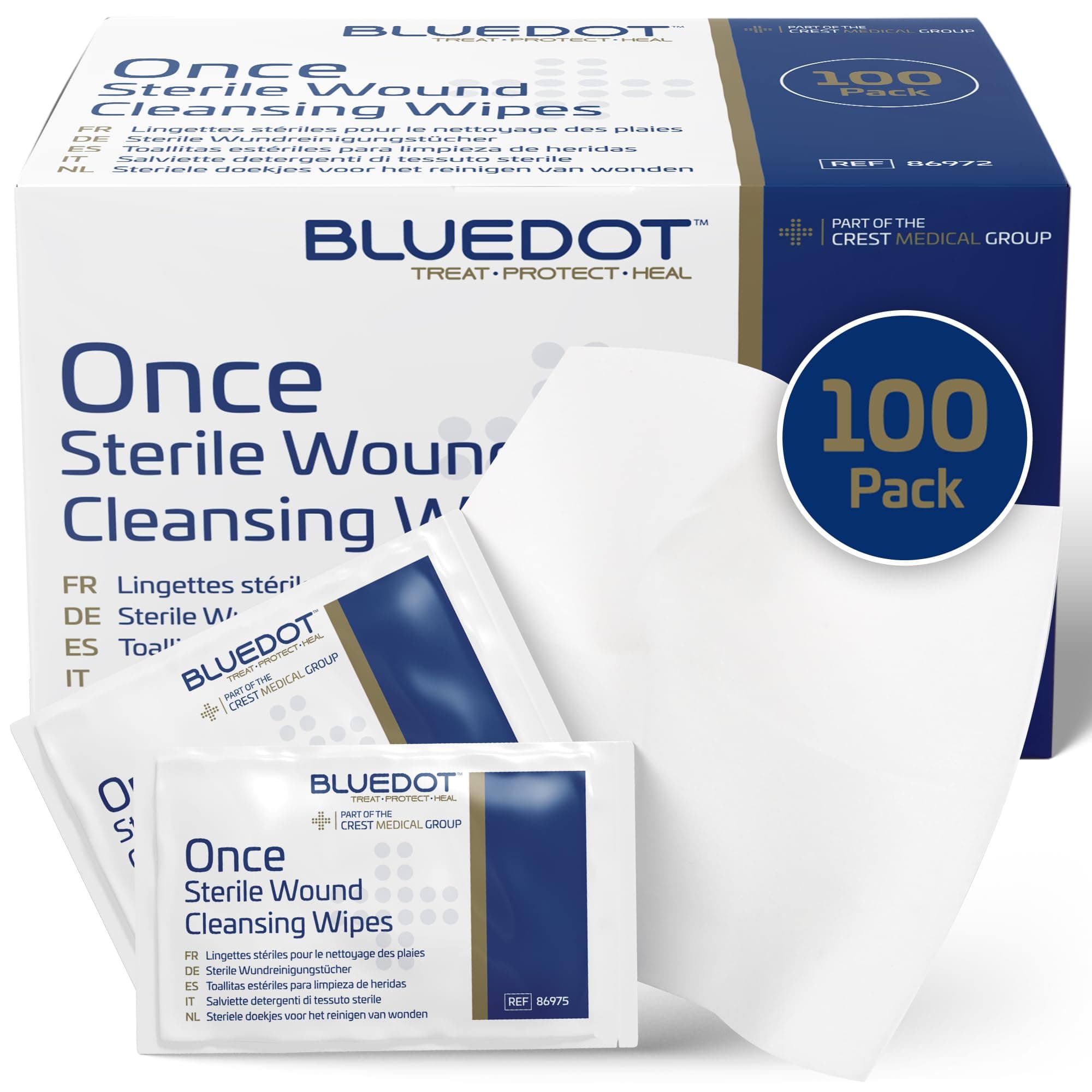 Blue Dot Sterile Saline Wipes 100-Piece Set
