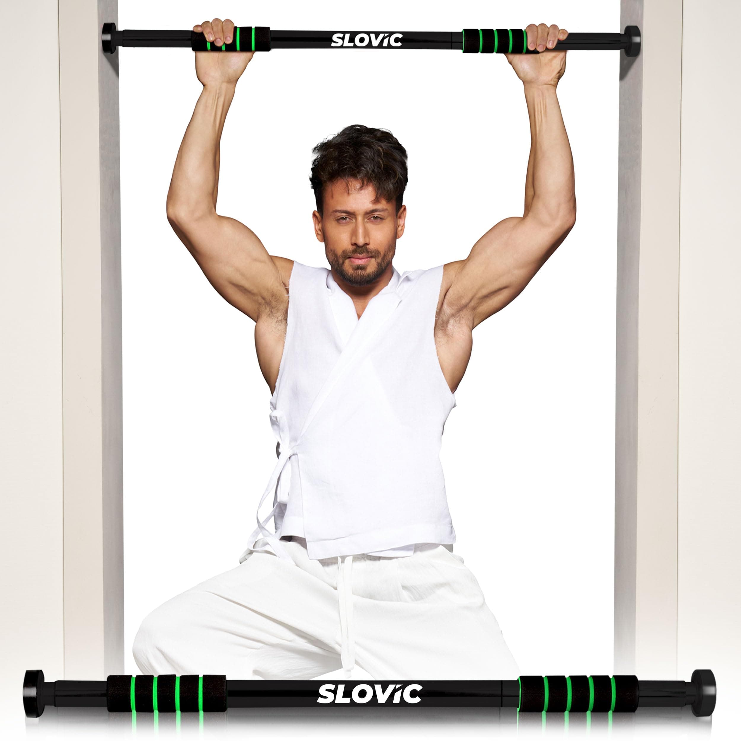 Slovic Pull up Bar for Home Kids [100 KG] | No Screw Pull Up Bar Wall Mounted with Anti-Skid Grip | Pull-ups Bar for Homes Workout | Gym Equipment for Home Workout (Length 62 to 100 CM)