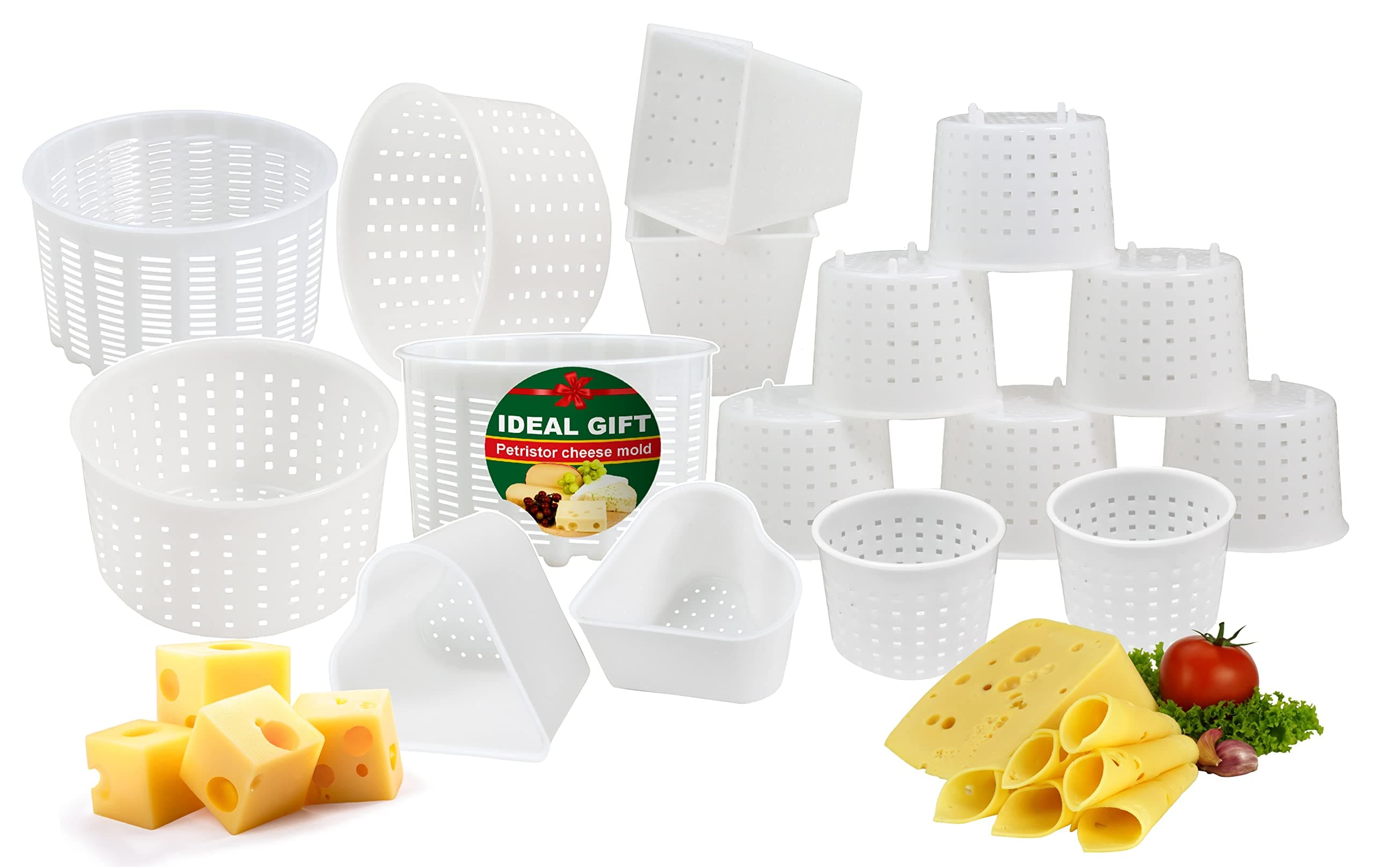 PetriStor 16 Pcs Soft Cheese Making Kit for Beginners - Small Cheese Molds - Cream Cheese Molds for Making Cheese - Molde Para Queso Fresco Casero - Paneer Maker Mold - Cheese Making Supplies №3