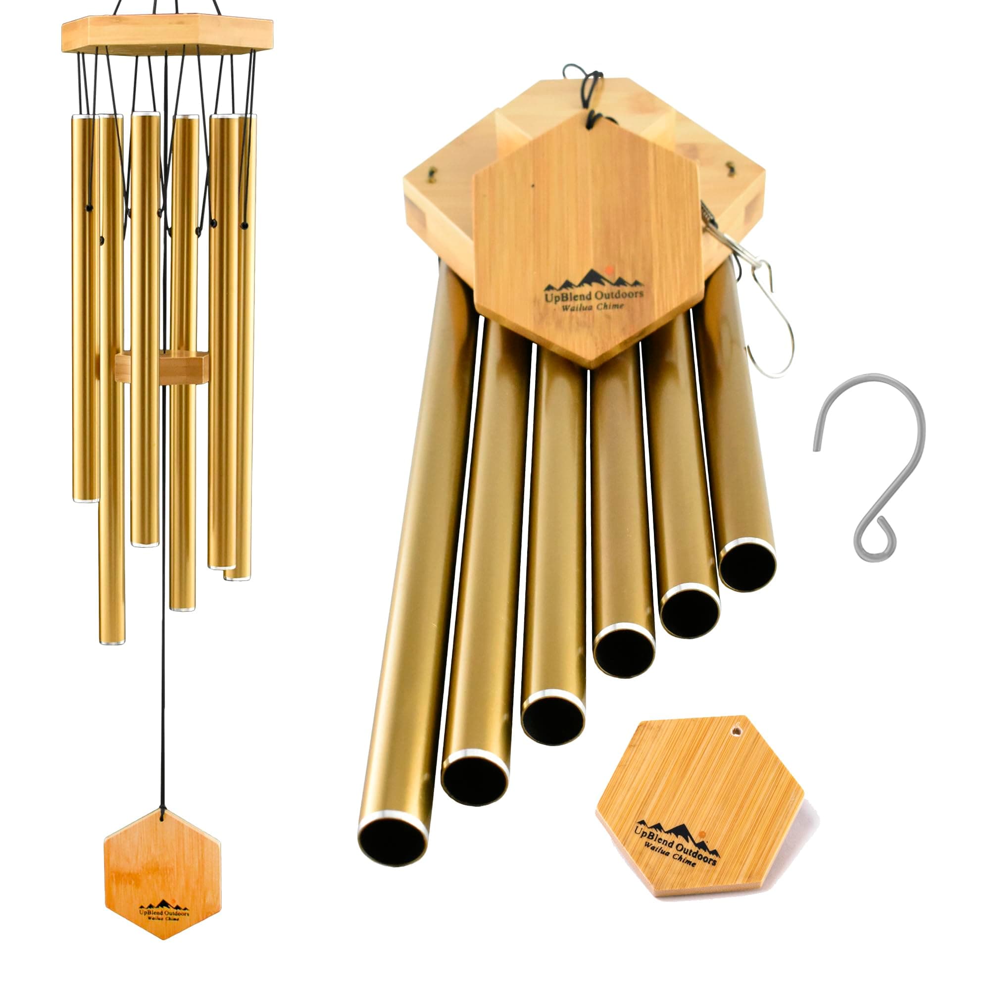 UpBlend Outdoors Wind Chimes for Outside - 29" Bronze Wind Chime Outdoor, Zen Garden Chimes for Outdoors, Tin Windchime, Decor Windchimes for Mom, Grandma, Gifts for Her