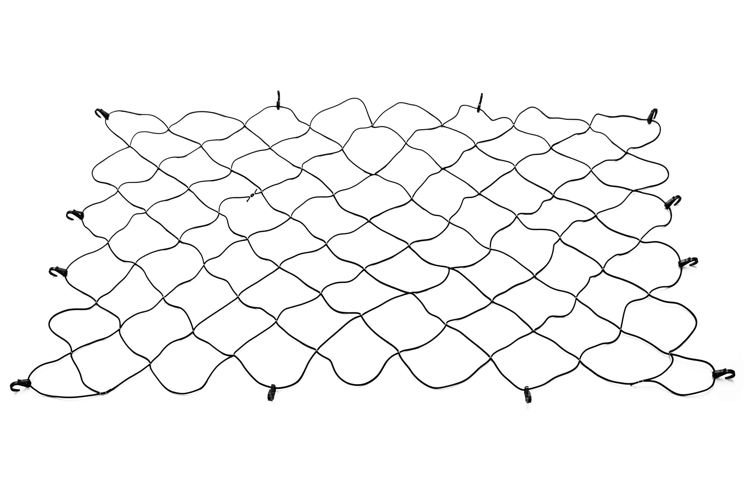 100T61 Bungee Cargo Net, Rigid Hooks do not Bend or Break, 5’ W x 6’ L