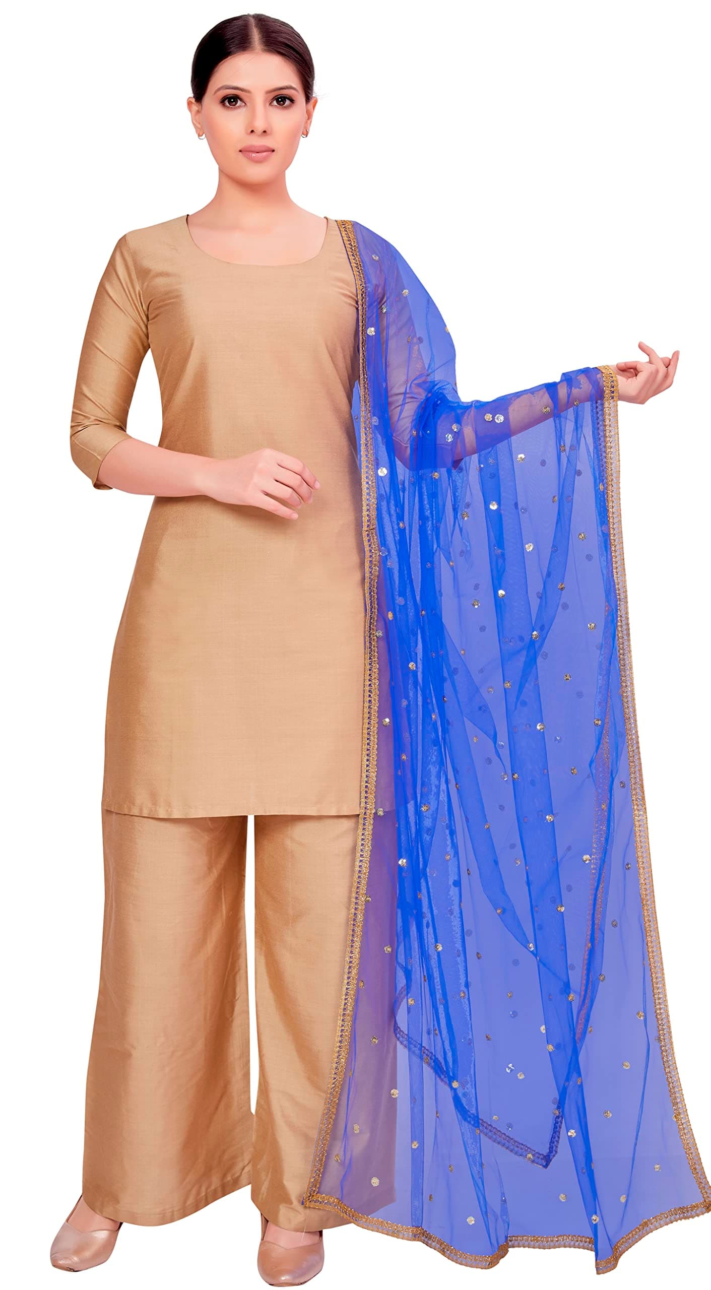 Women's Net sequence Embroidered Full Size Dupatta