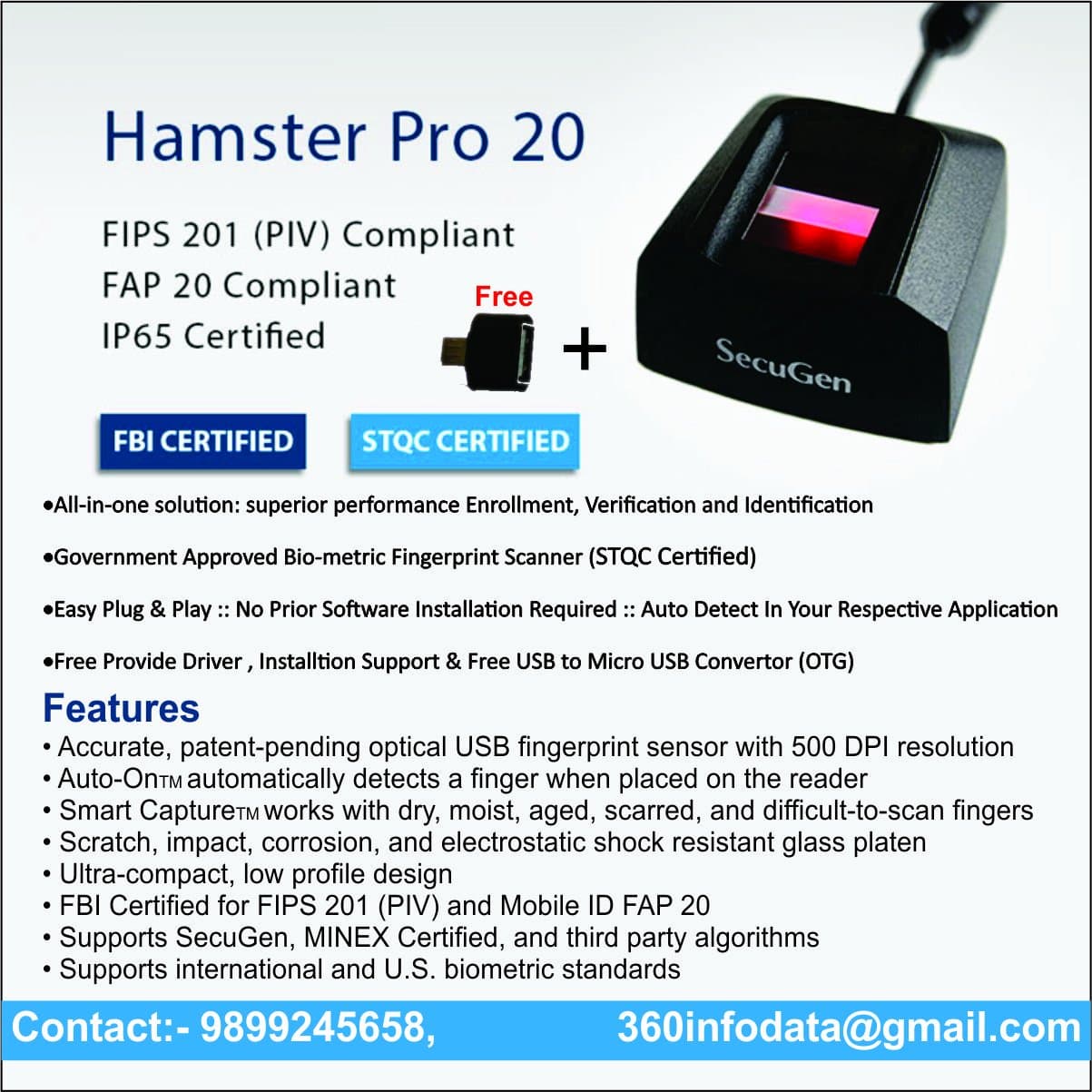 Secugen Hamster Pro 20 With Micro OTG