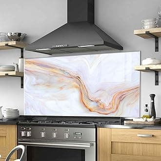 Tempered Glass Kitchen Backsplash, Stove Back Top Cover, Splashback Tile, Kitchen Sink Cover Splash Guard, Home Wall Decor (19.7x19.7''-(50x50cm))