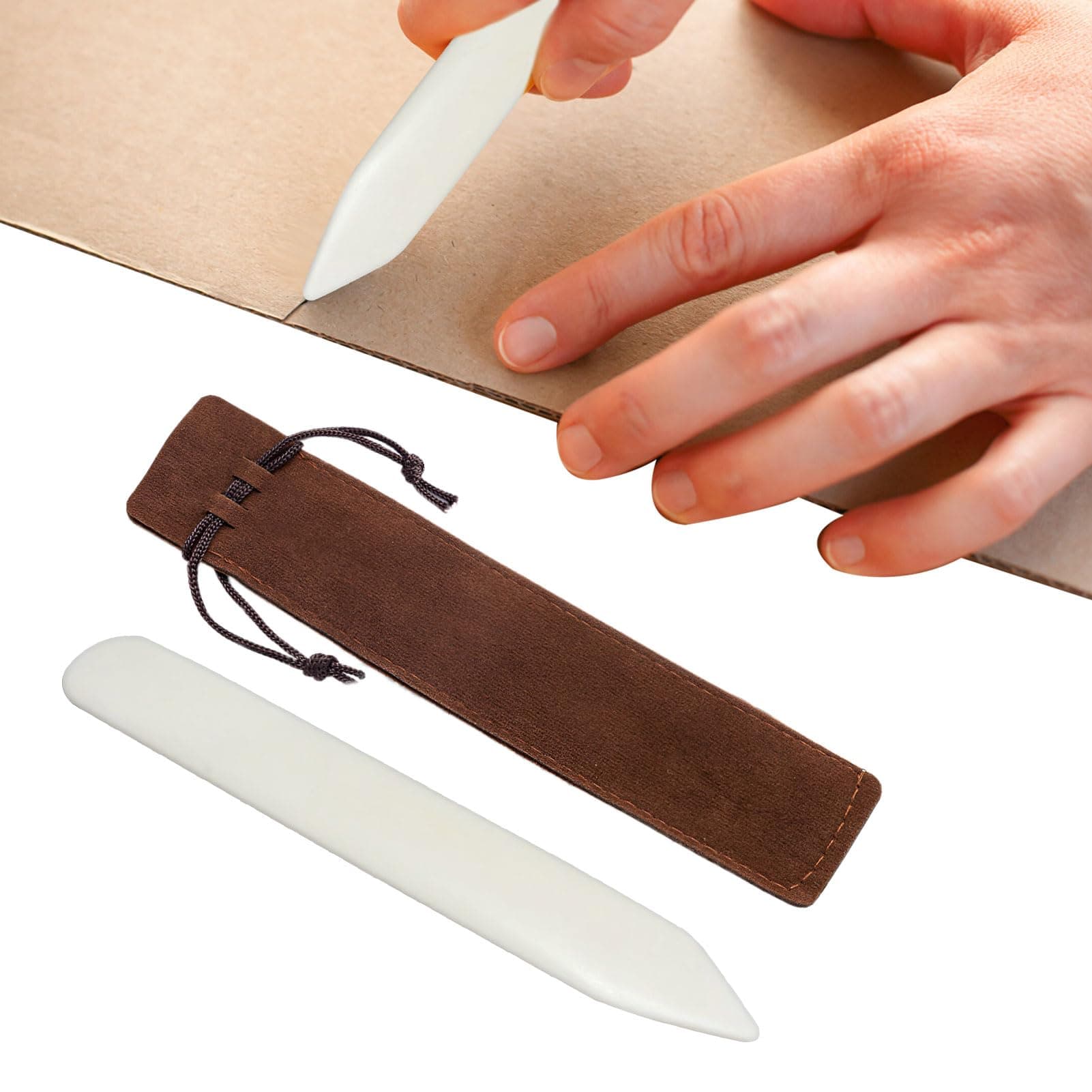 Nuqin Genuine Bone Folder,Scoring Board for Card Making Paper Creaser Set,Scoring Board Marker Folding Creasing Paper Crafting Scrapbooking Tool DIY Leather Burnishing,Bone Folder Tool