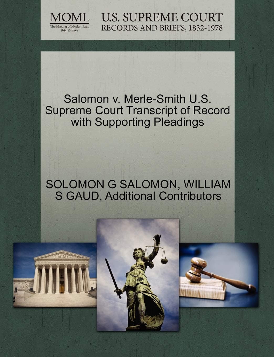 Salomon V. Merle-Smith U.S. Supreme Court Transcript of Record with Supporting Pleadings