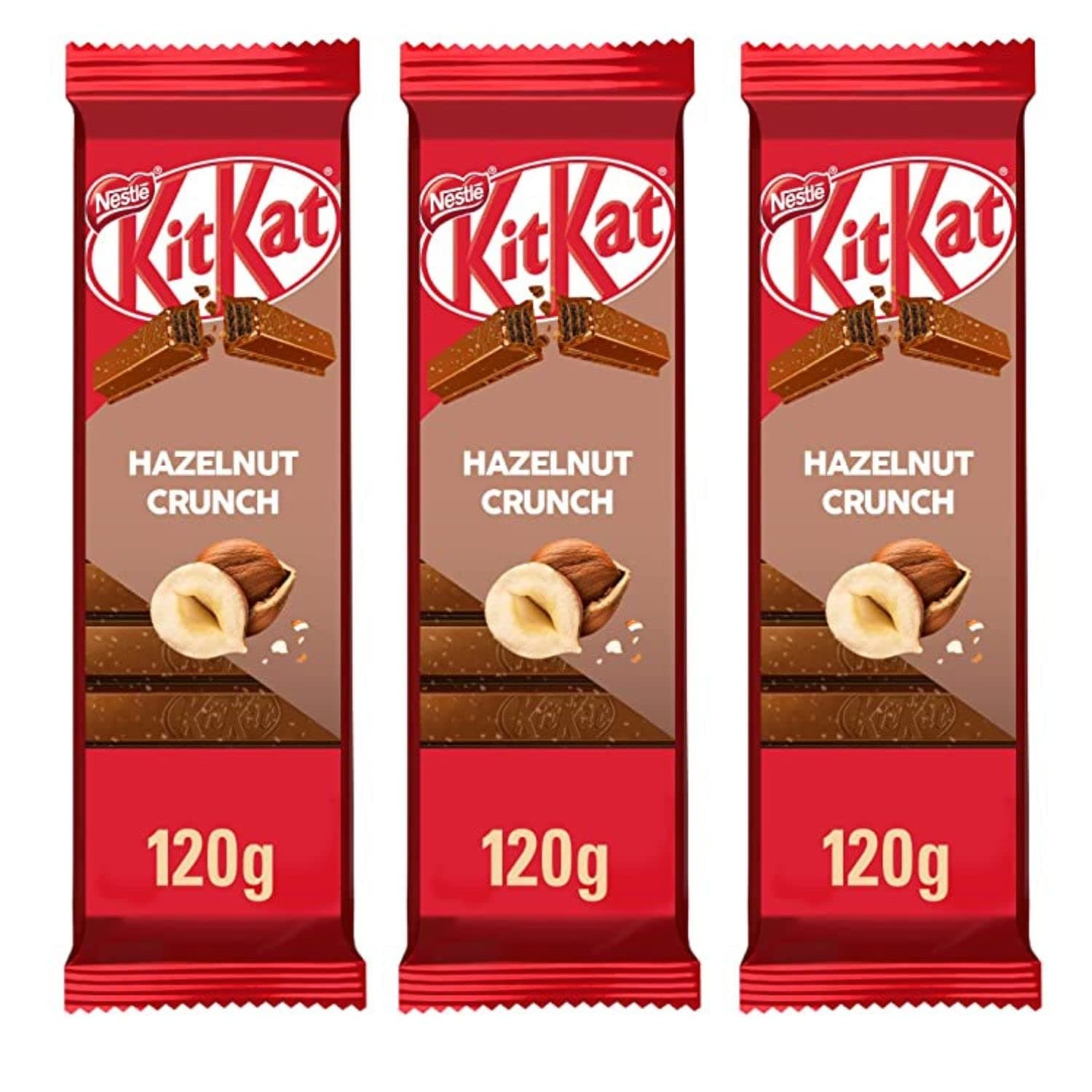 Kit Kat Hazelnut Crunch Wafer Bar, 120g/4.2oz (Pack of 3) Shipped from Canada