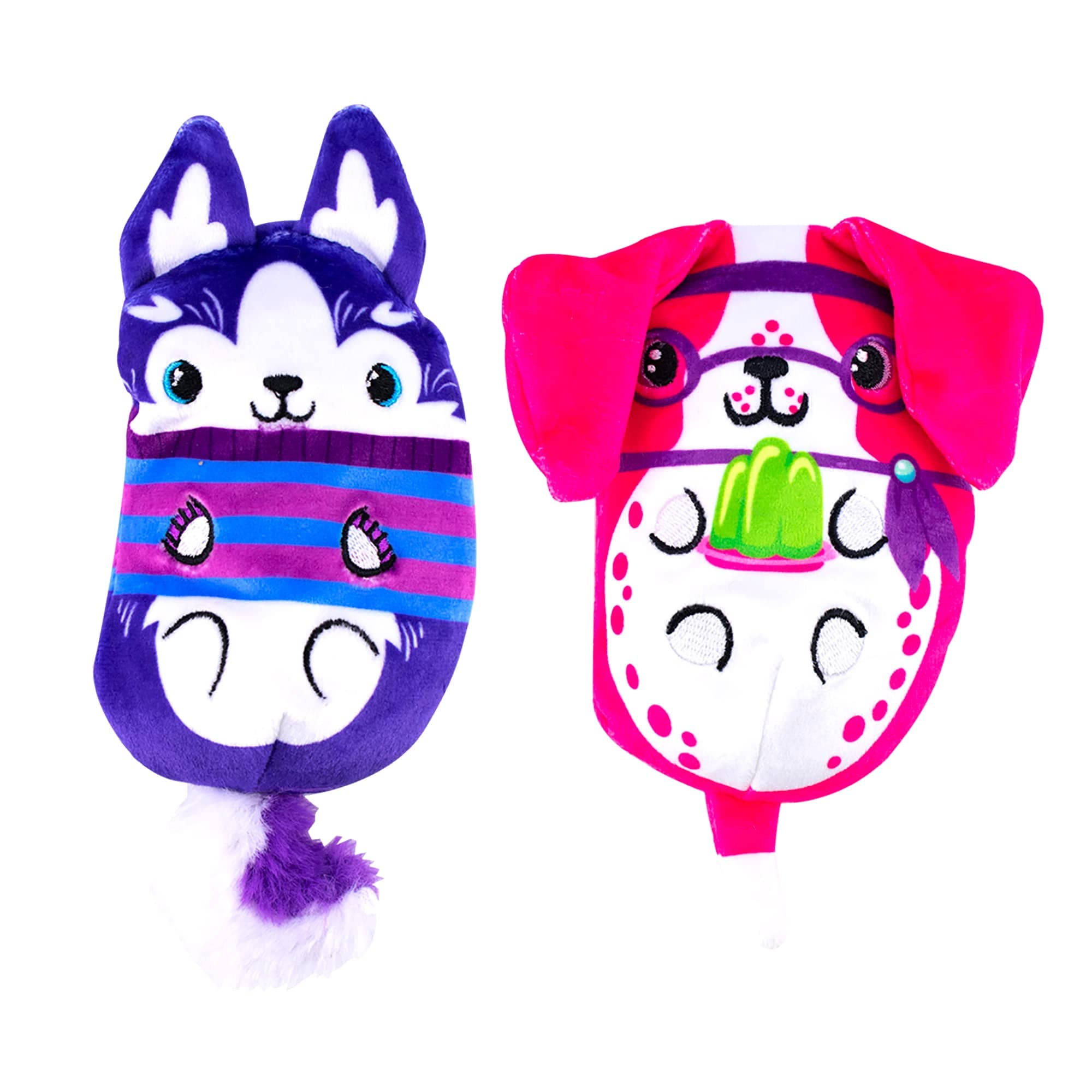 Dogs vs Squirls - Hazel & Brenda - 2-Pack - 4" Amazon Exclusive Squishy Bean Filled Plushies! - Collect These as Stocking Stuffers, Fidget Toys, or Sensory Toys - Great for Kids, Boys, & Girls!