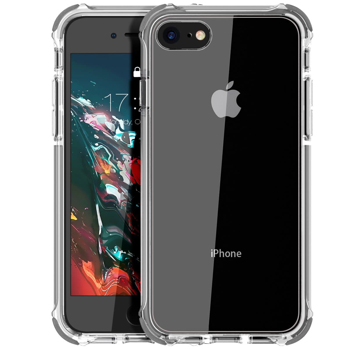 MATEPROX iPhone Se 2022 Case,iPhone SE 2020 case iPhone 8 case iPhone 7 Case Clear Shield Heavy Duty Anti-Yellow Anti-Scratch Shockproof Cover Compatible with iPhone 7/8/SE (Gray)