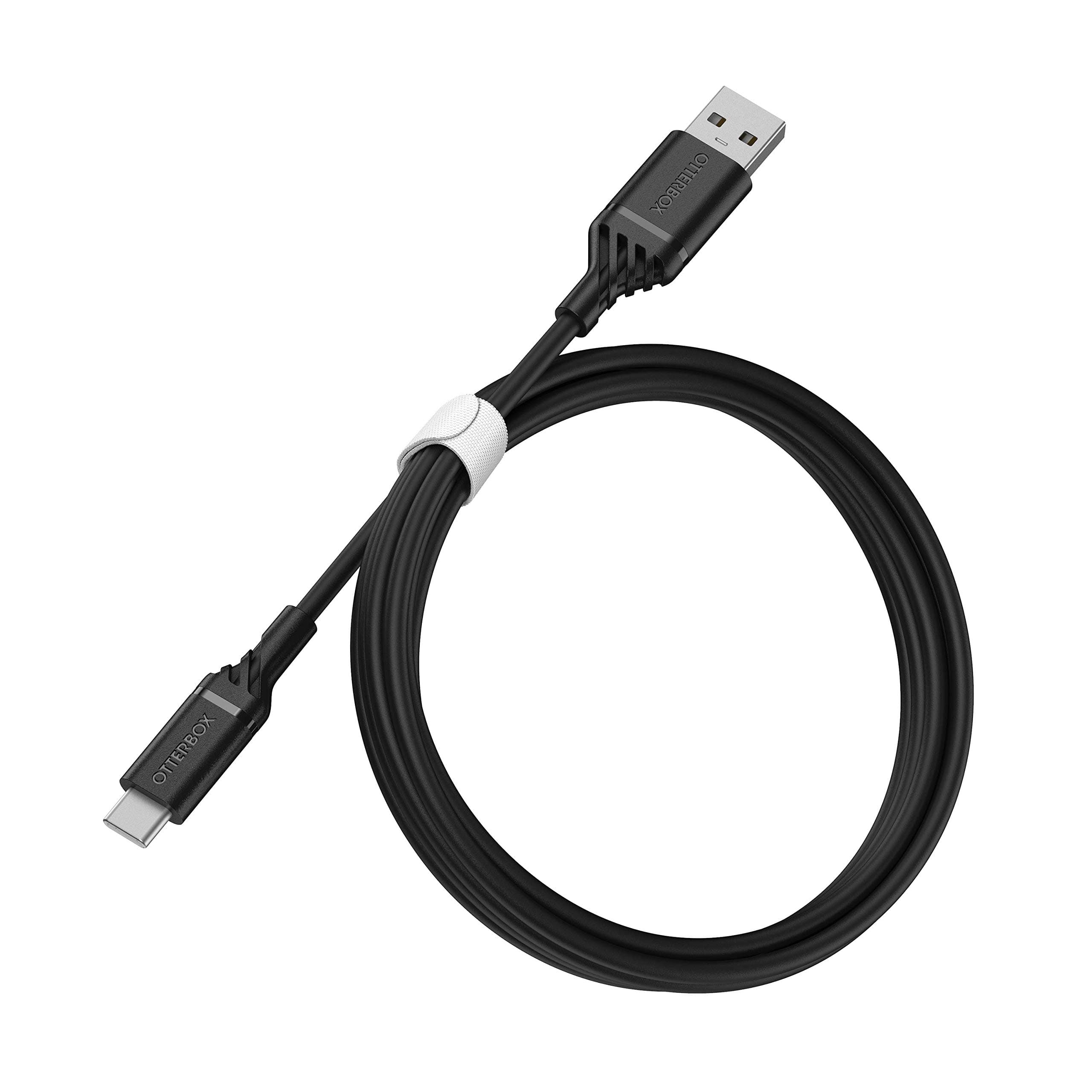 OtterboxReinforced USB-A to USB-C Cable, Charging Cable for Smartphone and Tablet, Ultra-Rugged, Bend and Flex Tested, 1M, Black