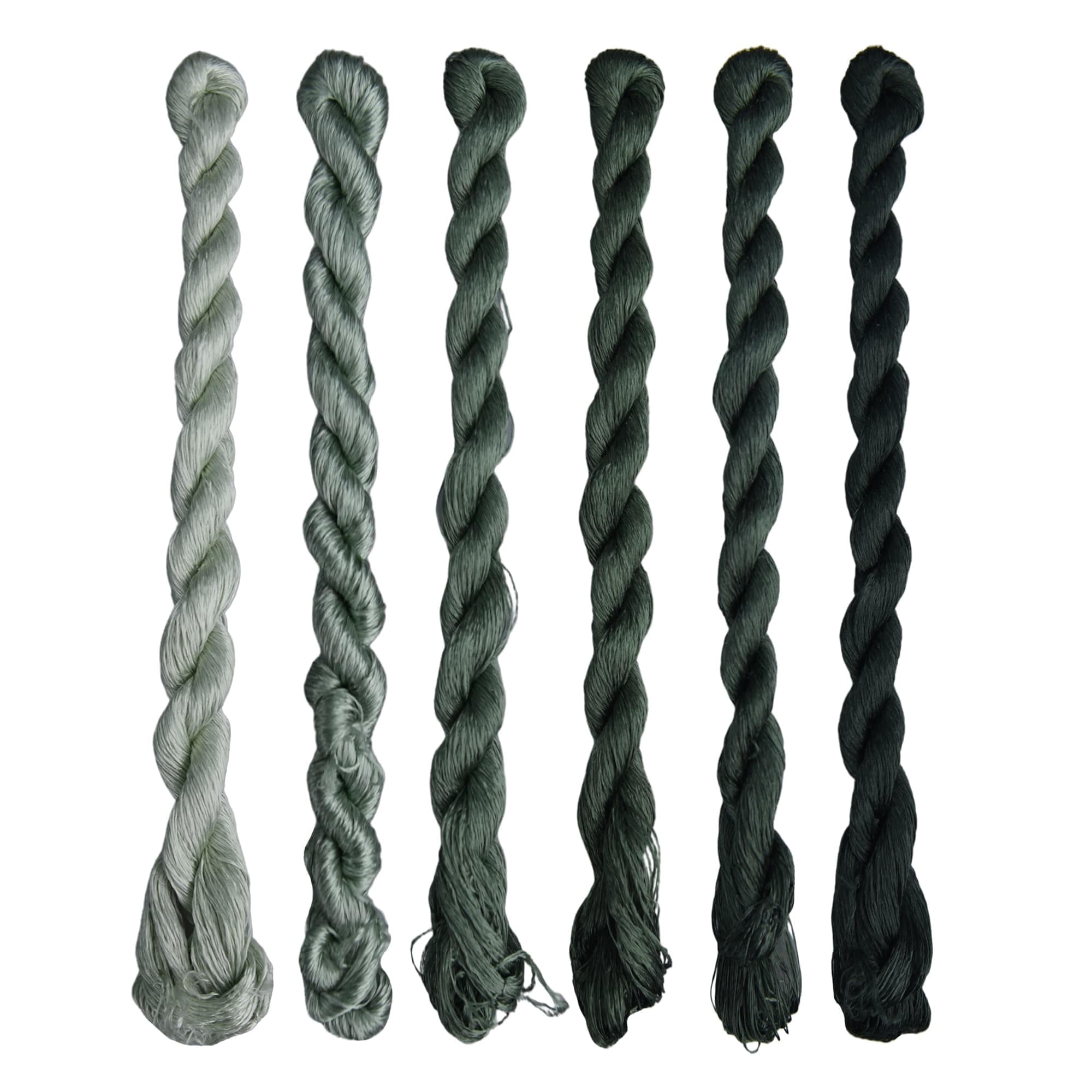 Natural 100% Silk Thread, Handmade Embroidery Thread Silk Floss 6 Colors 110m Each (40)