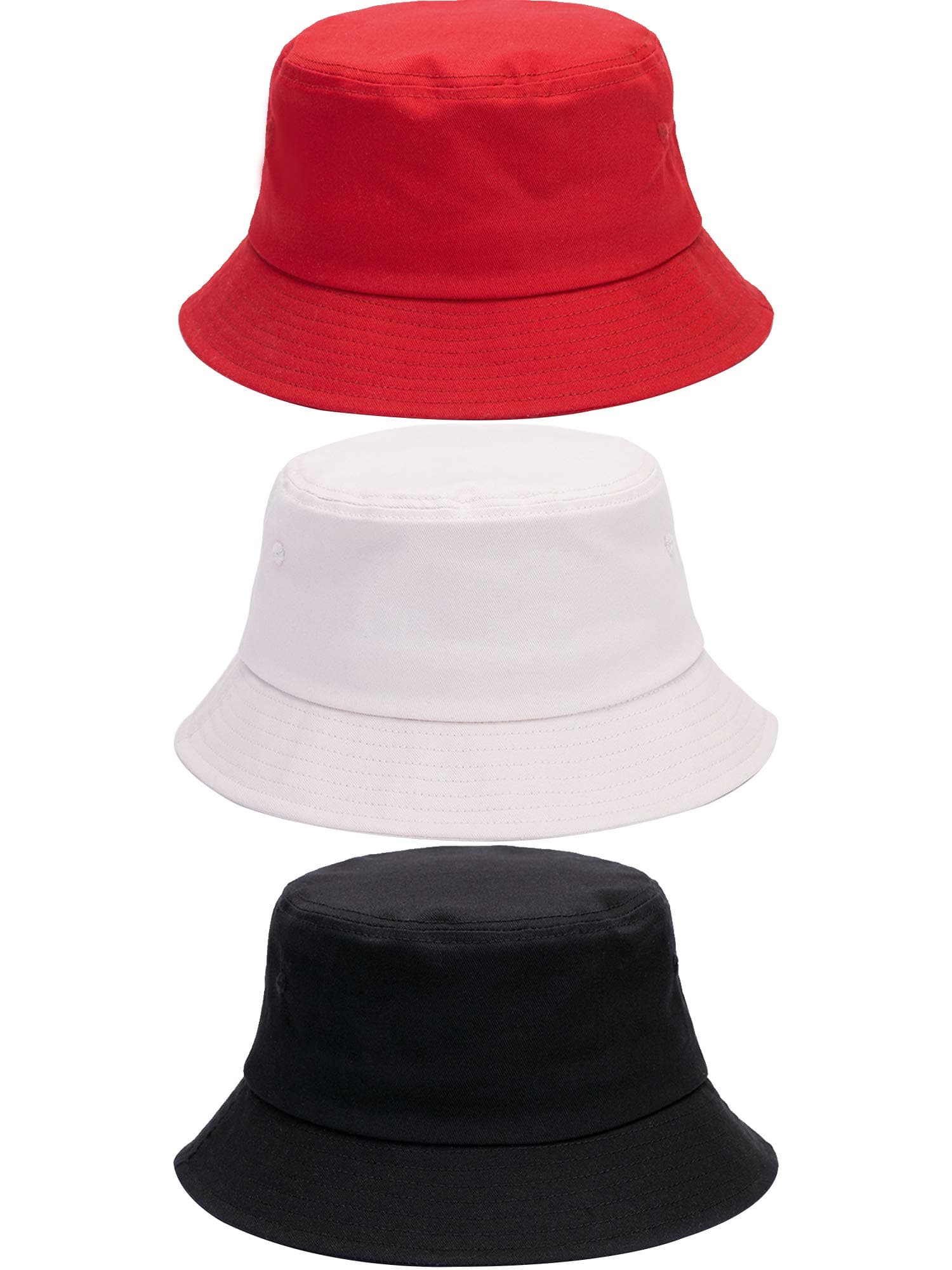 3 Pack Cotton Bucket Hat Summer Sun Hat UPF 50 UV Protection Sun Cap Fisherman Fishing Cap for Unisex Women Men Outdoor Sport Hiking Camping Traveling