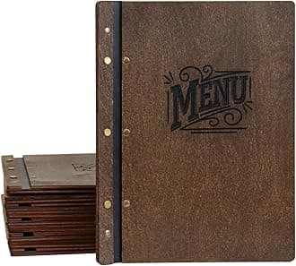 Inko Horeca - Pack of 10 pcs Wooden Menu Holder 11.8 х 9 inch - Menu Book for Restaurant - Hard Folding Menu Covers - Wooden Cafe Menu Folder Book for Bar - Bar Menu Sign (Rosewood)