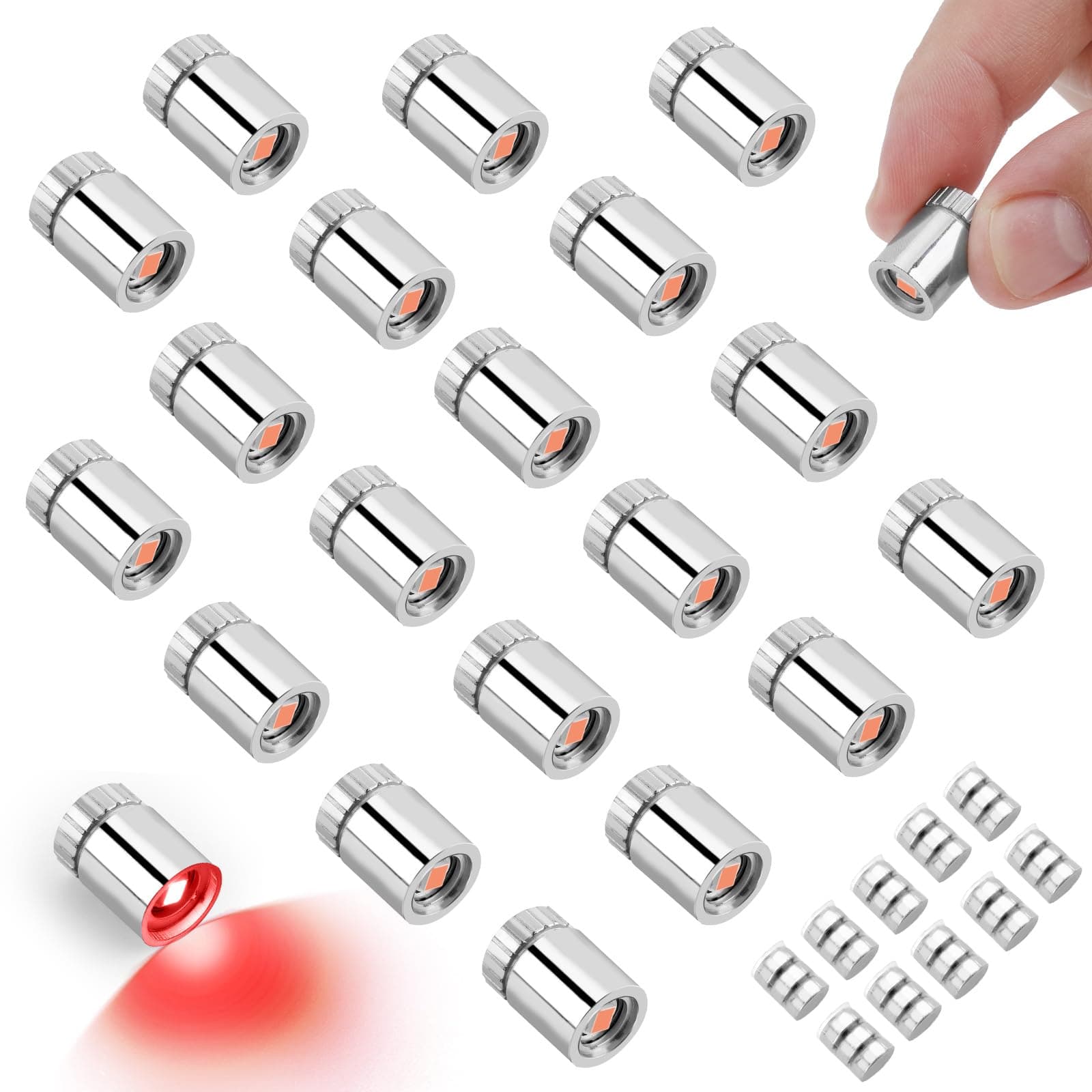 20pcs Miniature Led Lights, Mini Electric Lights with Battery Powered for Dollhouse DIY Crafts Paper Lanterns Party Decorations Toy Building Blocks (Red)