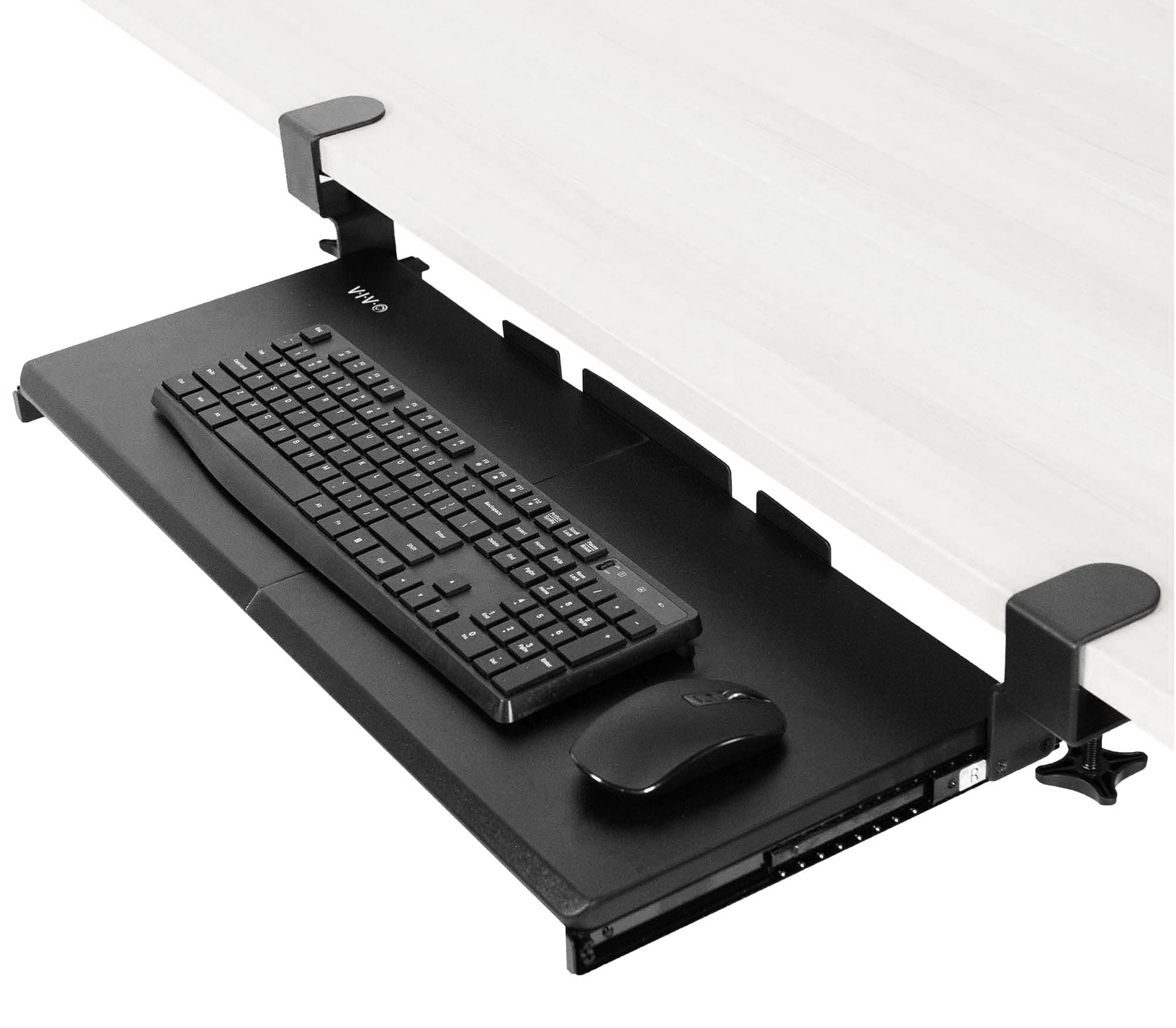 VIVO Large Keyboard Tray Under Desk Pull Out with Extra Sturdy C Clamp Mount System, 27 (33 Including Clamps) x 11 inch Slide-Out Platform Computer Drawer for Typing, Black, MOUNT-KB05E…