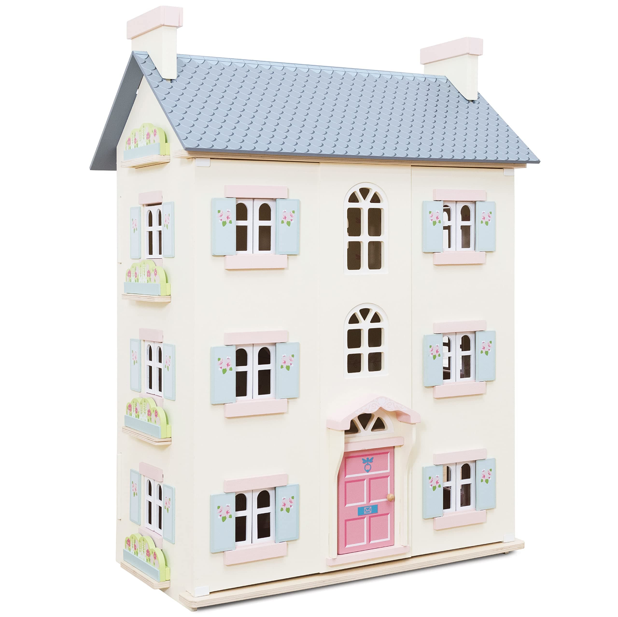 Le Toy Van - Gorgeous Cherry Tree Hall Large 4 Storey Wooden Doll House Play Set For Girls or Boys | Great As A Gift | Suitable for Ages 3+