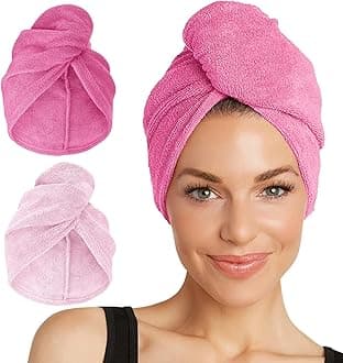 The Original Microfiber Hair Towel (2 Pack) Light Pink - Dark Pink