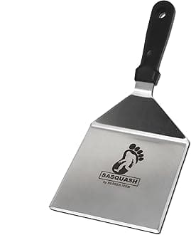 Sasquash Spatula, Stainless Steel Spatula, Mammoth Smash Burger Spatula For Kitchen Use, Extra Wide Hamburger Turner, Heavy Duty Flat Top Grill Tool, Kitchen Accessories, 6 x 5.5 Inch Blade