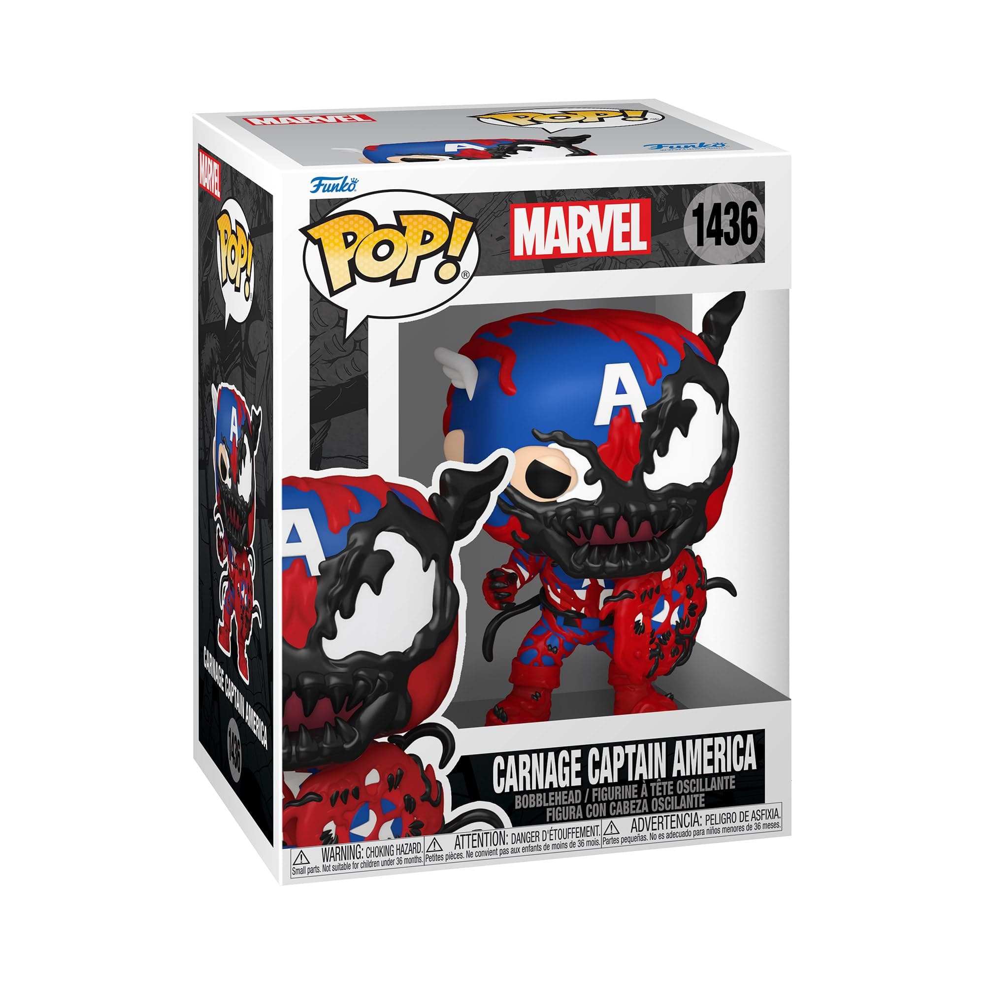Pop! Marvel: Carnageized - Captain America - Marvel Comics - Collectable Vinyl Figure - Gift Idea - Official Merchandise - Toys for Kids & Adults - Comic Books Fans