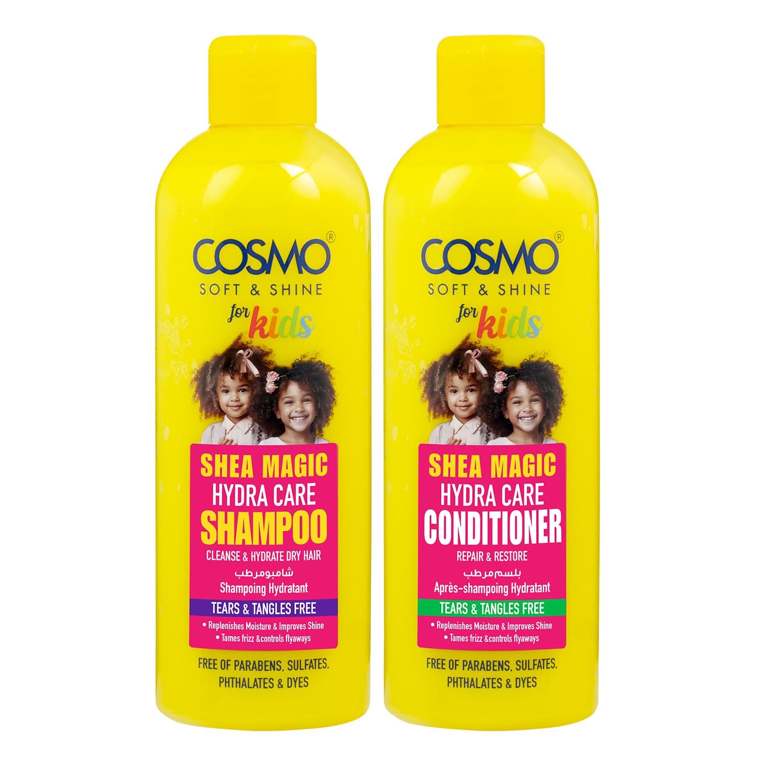 CD COSMO DESIGNS Soft And Shine Kids Shea Magic Hydra Care Shampoo and Conditioner 2 x 480 ml / 2 Peice Set/Cleans and Hydrate Dry Hair