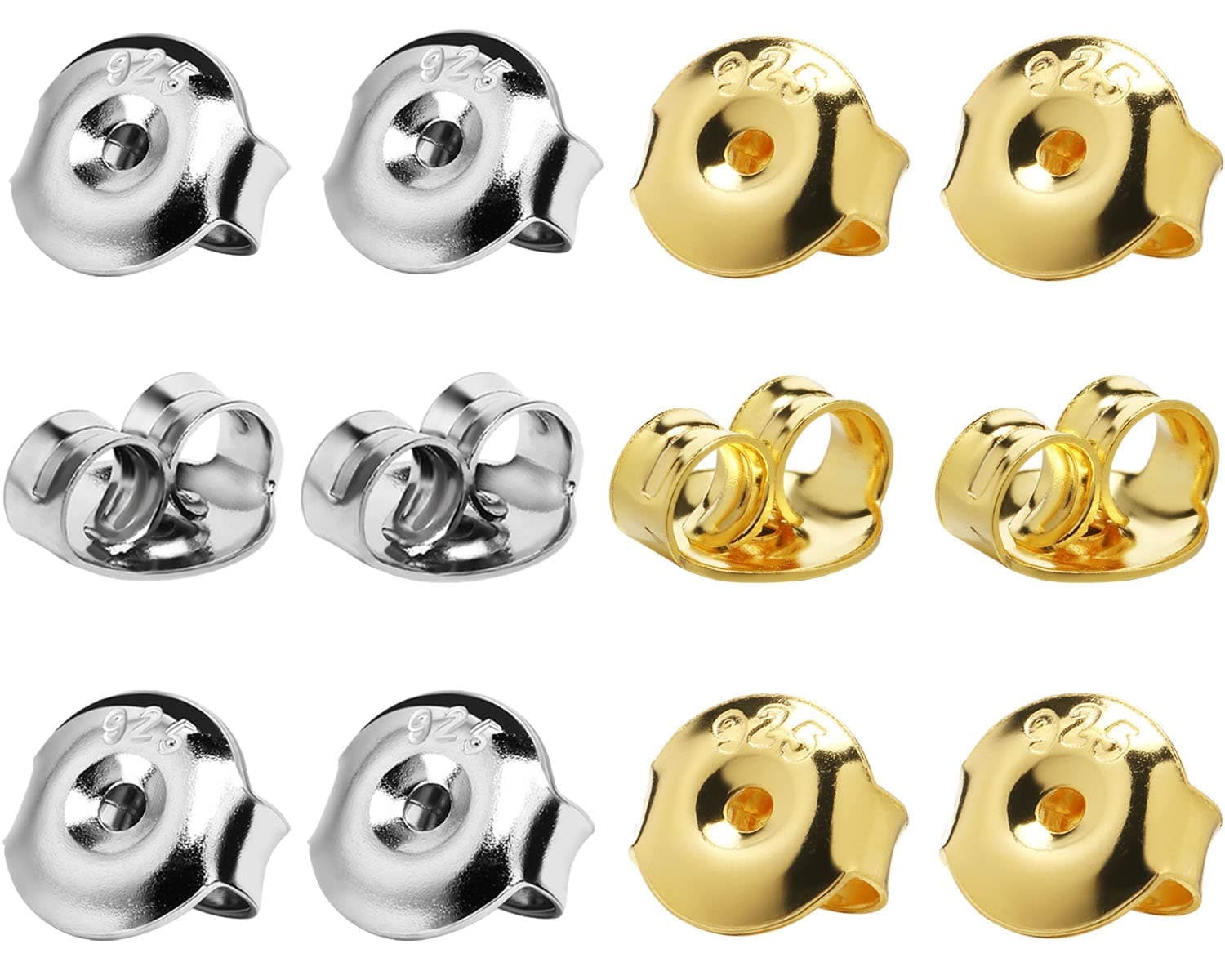 DELECOE 14K Gold Plated Earring Backs Replacements, 925 Sterling Silver Hypoallergenic Secure Gold Earring Backs Locking for Studs Earrings