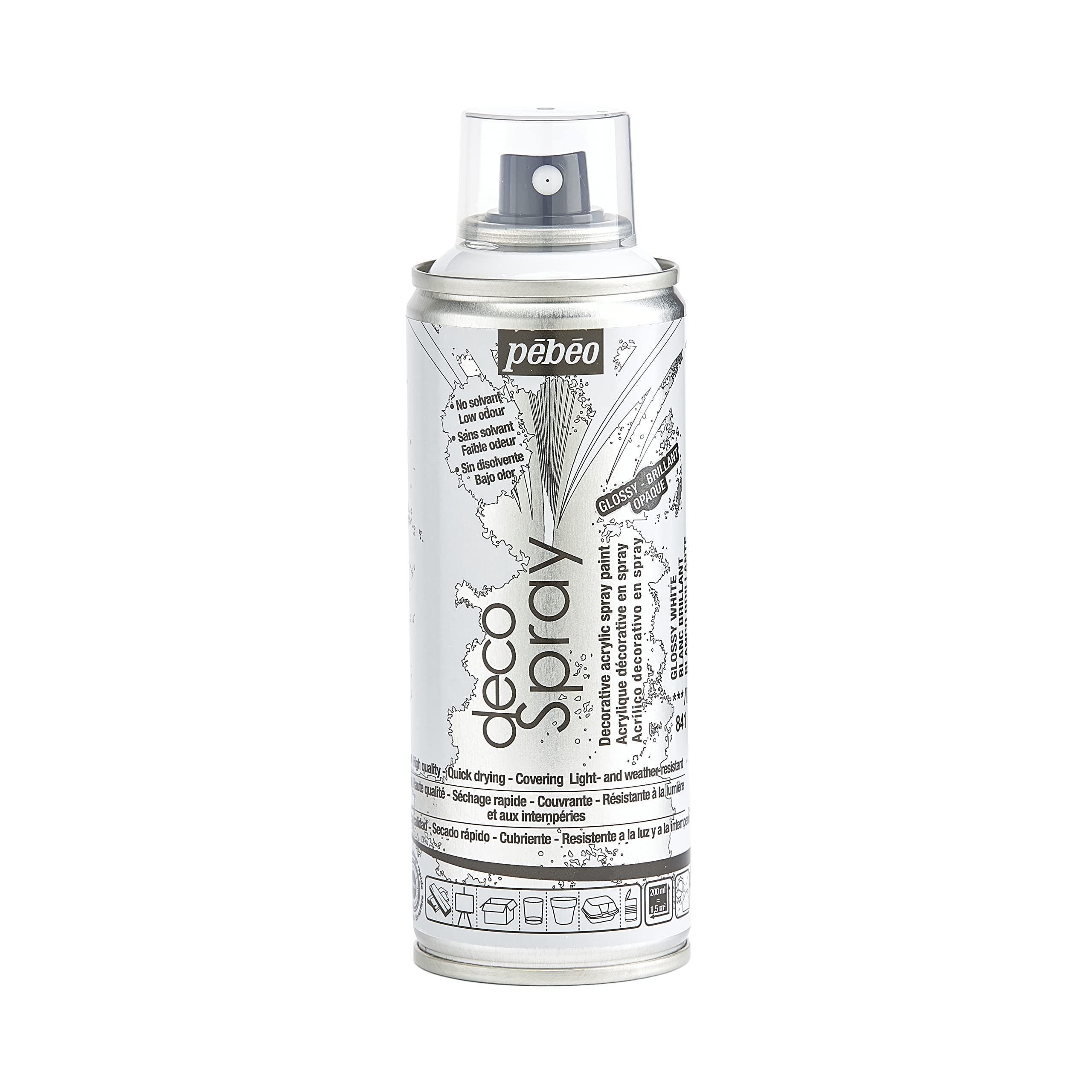 200ml Decospray, Acrylic, Bright White, 16.5 x 5.2 x 5.2 cm