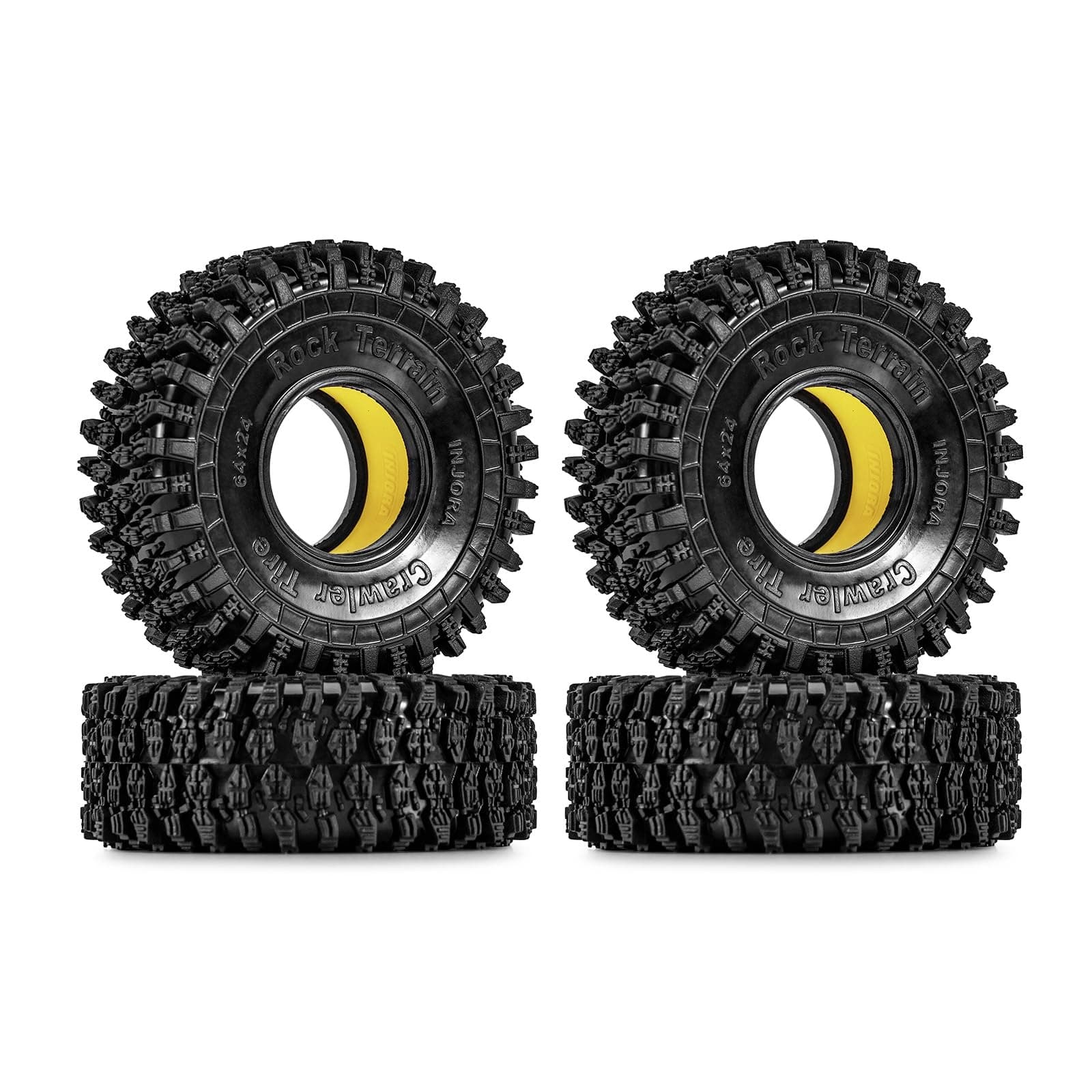 INJORA 1.0 Silicone Rubber Inserts and S5 Rock Terrain Crawler Tires for TRX4M SCX24 1/18 1/24 RC Crawler Car Upgrade