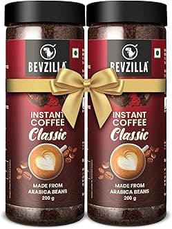 400 Gram (200GMx2) Classic Instant Coffee Powder | Arabica Beans | Perfact For Espresso, Latte & Cappucino | Enjoy Hot & Cold