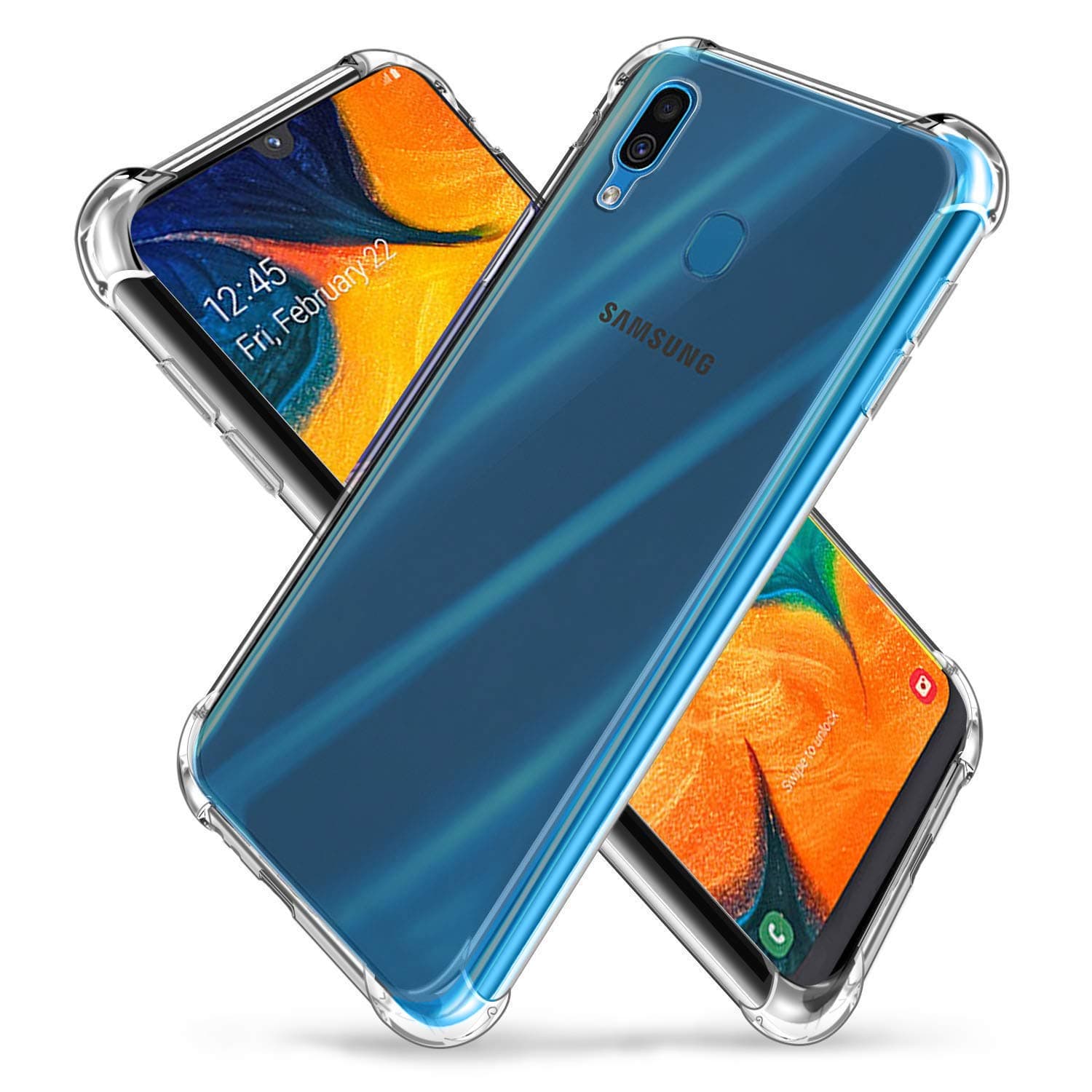 ZeKing Galaxy A30/A20 (2019) Case,Slim Thin Anti-Scratch Clear Flexible TPU Silicone with Four Corner Bumper Protective Case Cover Compatible for Samsung (2019)(Transparent)