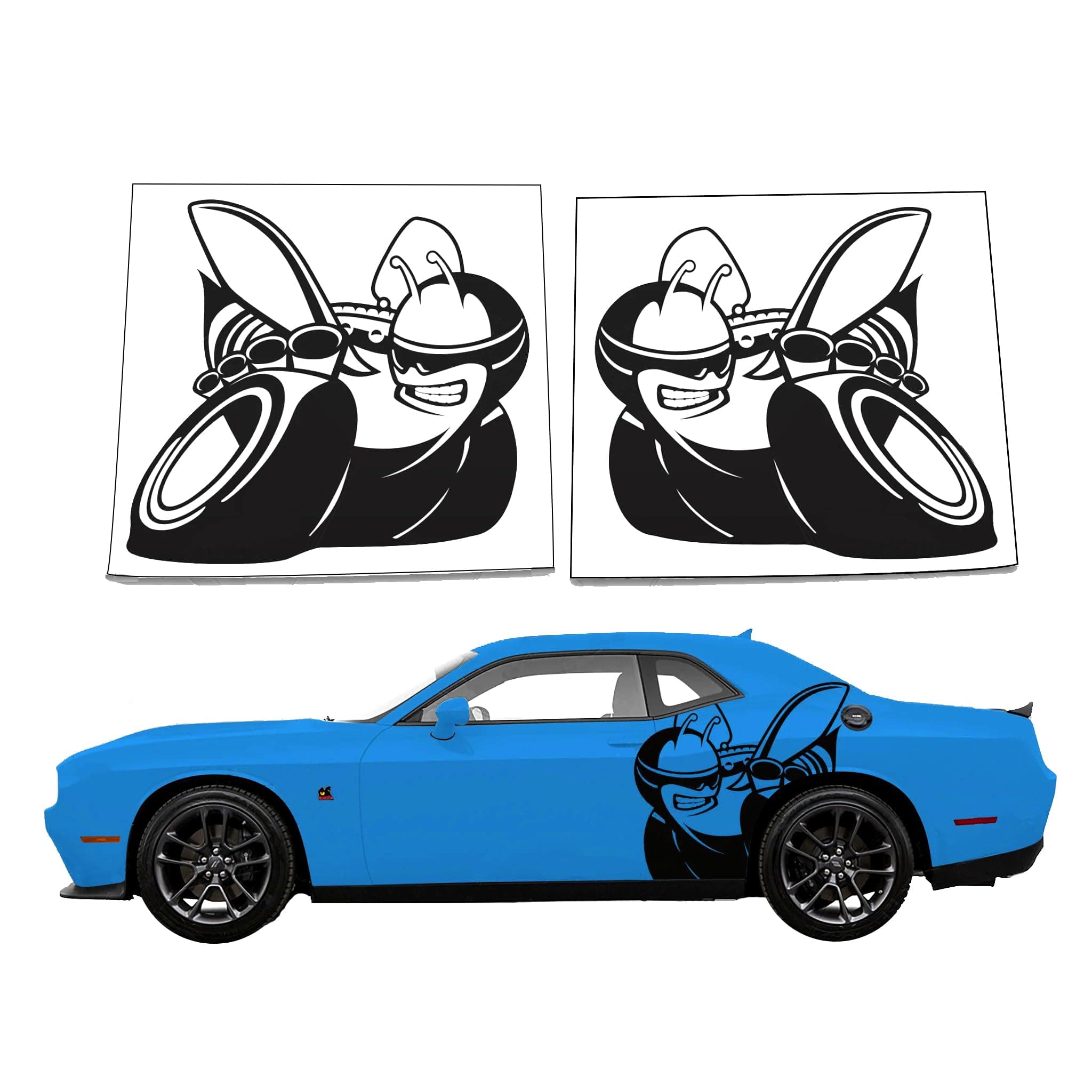 2008+ Challenger XL Rear Side Decal - SCAT Pack BEE Logo (Gloss Black)