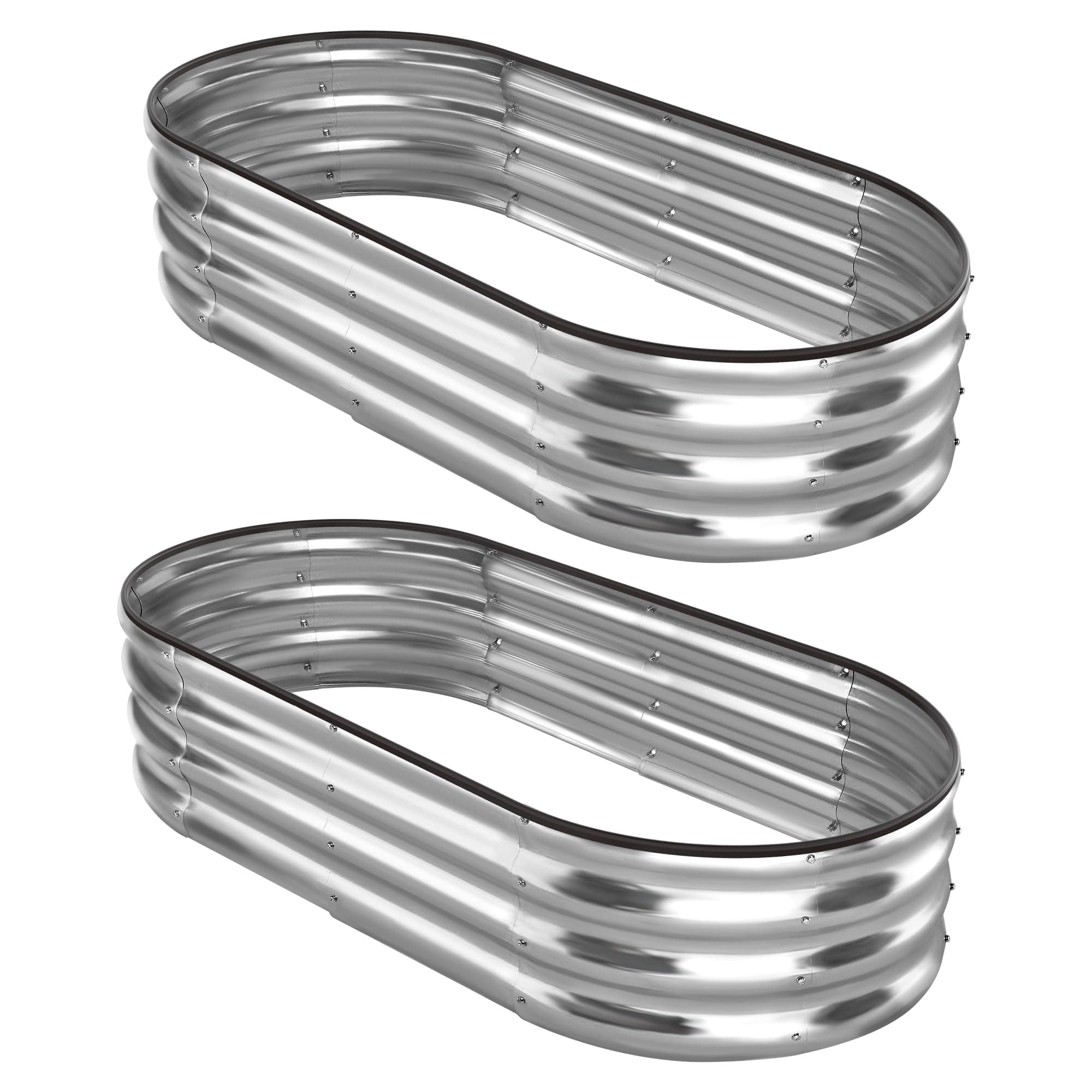 ENJOYBASICS Raised Garden Bed Kit, 2 Pack Galvanized Raised Planter 4x2x2ft Box Outdoor for Vegetables, Large Bottomless Metal Raised Bed for Herb, Growing Fruits, Flower