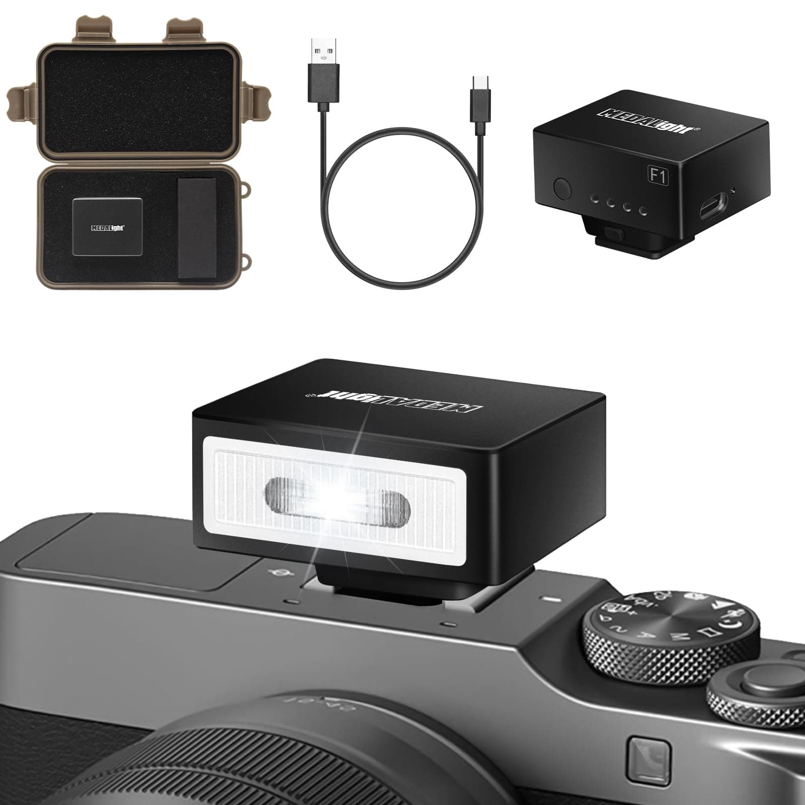 - F1 Mini Camera Flash Camera Flash Speedlite for Ricoh (GR3/GR3X,etc.) Nikon/Canon/Fuji,Digital Film Cameras,Mini hot Shoe Flash for DSLR Camera(Not Compatible for Sony ZV-1F.