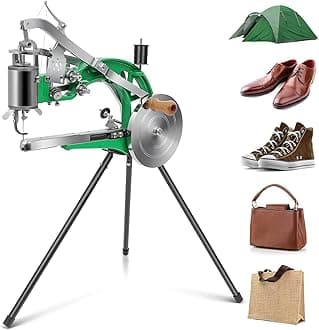 FAHKNS Shoe Repair Machine Handheld Leather Sewing Machines Cobbler Stitching Industrial Heavy Duty Maquina de Coser Manual Nylon Line for Upsolery Zippers Coats Bags Clothes Quilts Trousers Belt