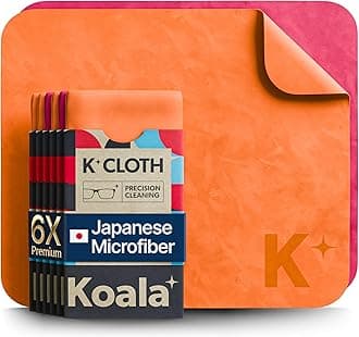 Lens Cleaning Cloth | Japanese Microfiber | Glasses Cleaning Cloths | Eyeglass Lens Cleaner | Eyeglasses, Camera Lens, VR/AR Headset, and Screen Cleaning | Pink & Orange (Pack of 6)