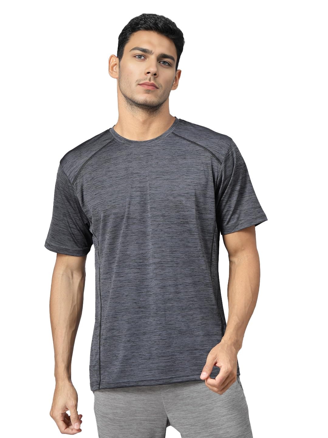 CHKOKKO Men's Polyester Regular Fit Round Neck Regular Dry Fit Gym Sports T-Shirt