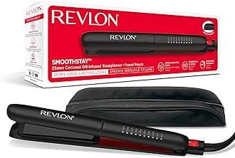 Smoothstay Coconut Oil-Infused Hair Straightener (25mm Triple-Coated Ceramic Plates, Floating Plates with Rounded Edges, Customizable Temperature up to 235°C, Storage Pouch Included) RVST2211P