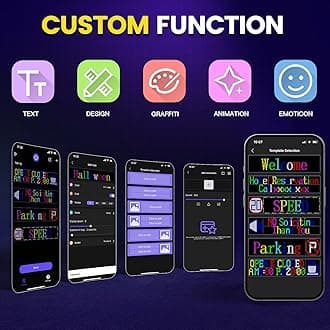 31”×8” Programmable LED Sign, 24V/2A Ultra Bright Full Color Bluetooth APP Control, Custom Text Pattern Animation Scrolling LED Digital Sign for Store Office Retail