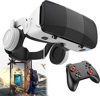 Virtual Reality Headsets to Play Games/Movies for Adults/Kids, 3D VR Glasses Compatible iOS and Android Smartphones 4.7-7.8in, Vr Headset Set with Controller and Headphones