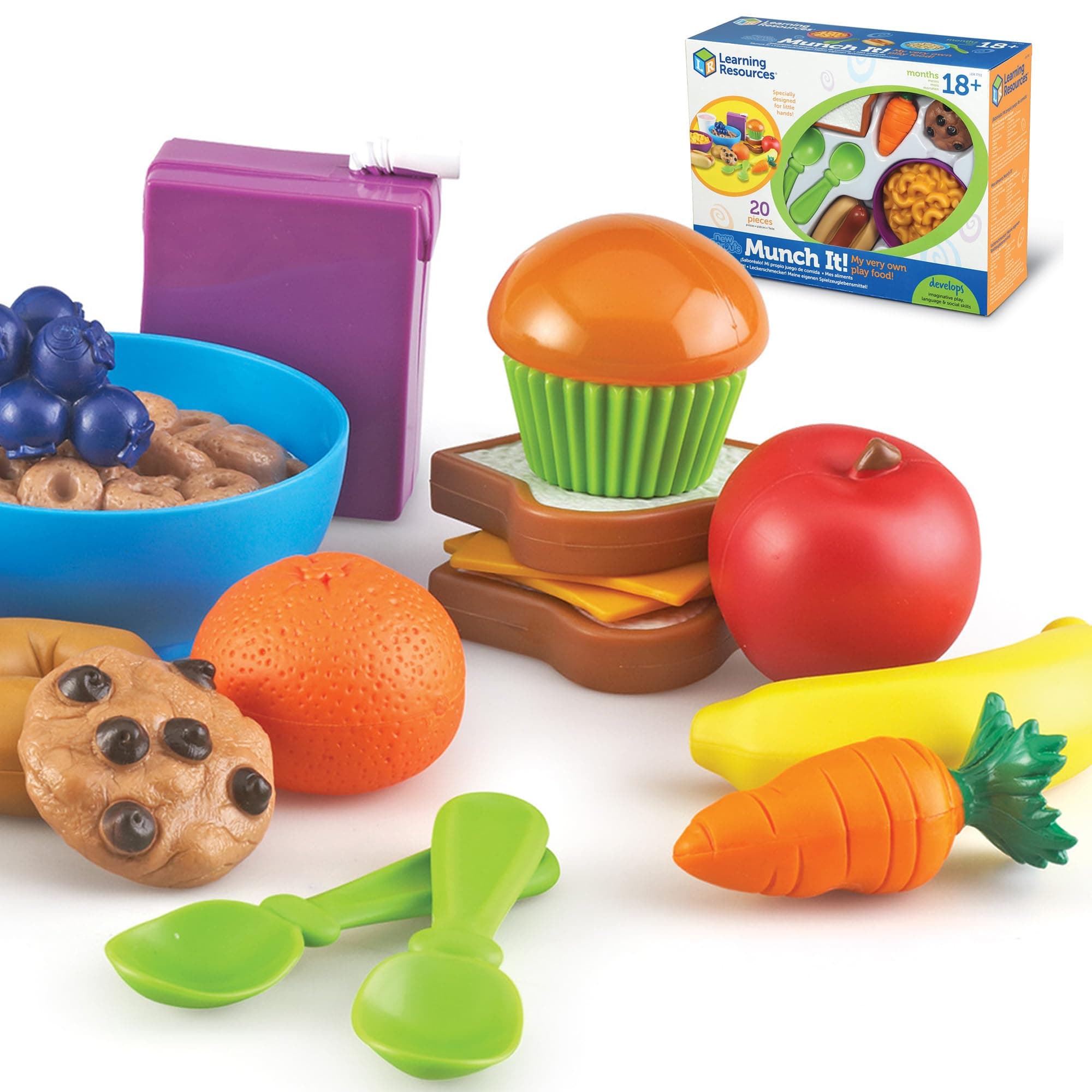 New Sprouts Munch It Food Set, Pretend Play Toy for Toddlers, Preschool Learning Toys, Kitchen Play Toys for Kids