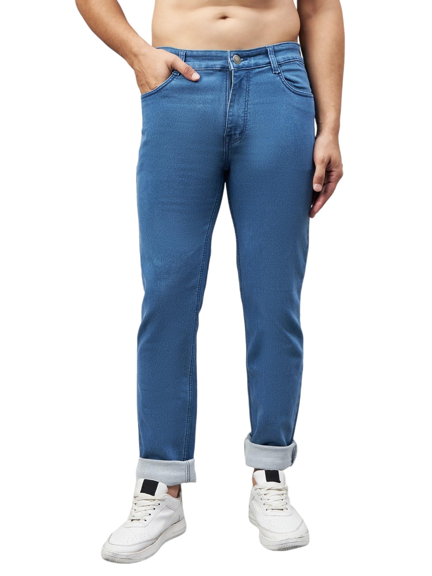 STUDIO NEXXMen's Regular Fit Black Jeans