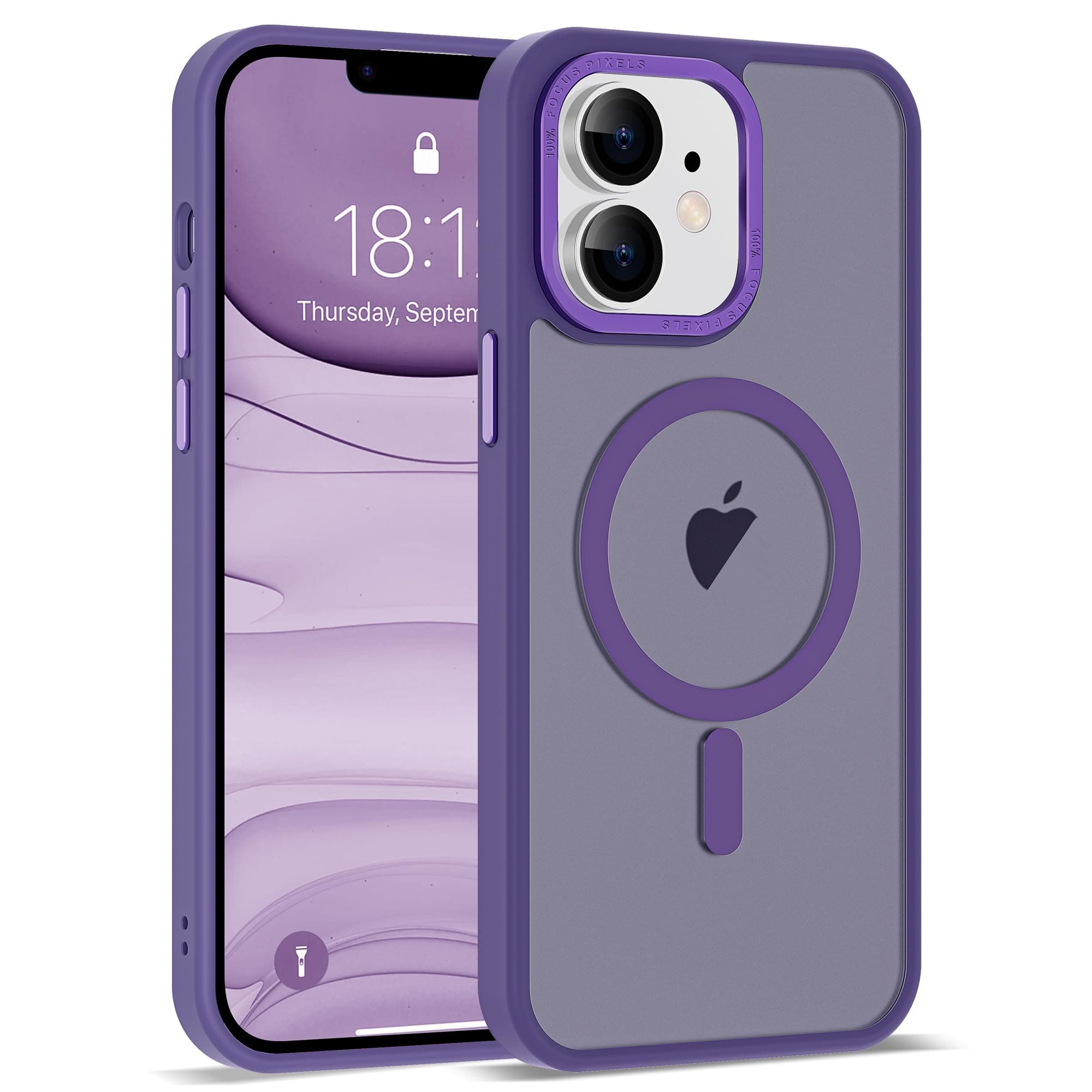 SAITONG Compatible for iPhone 11 Phone Case Translucent Magnetic iPhone 11 Case 6.1" [Great Grip Feeling][Compatible for Mag-Safe], Purple