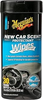 New Car Scent Protectant Wipes - Easy to Use Car Wipes that Protect and Freshen Your Car's Interior - Ideal for Car Detailing & Maintenance - 30 Ct