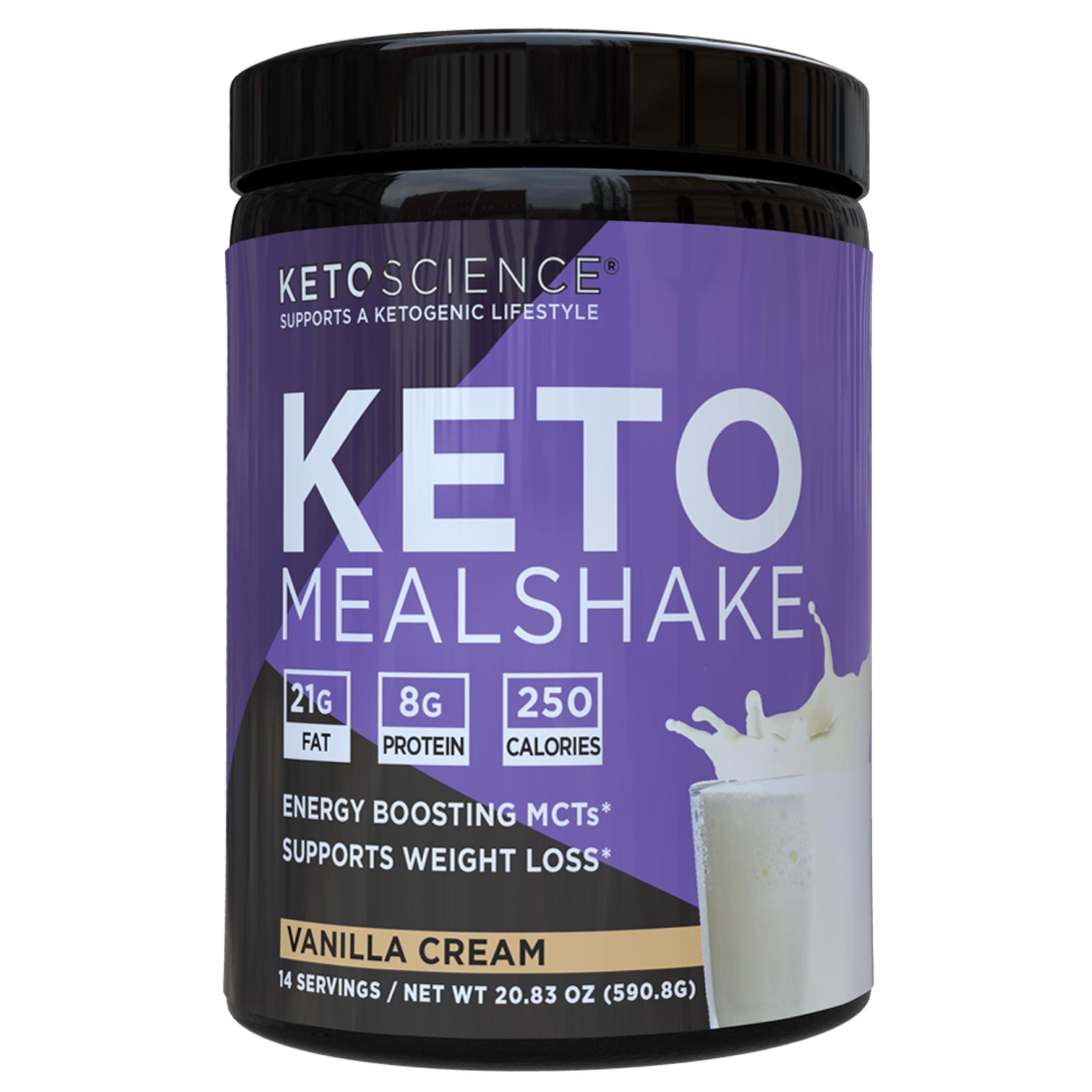 Ketogenic Meal Shake Natural Vanilla | Meal Replacement Shake | Helps Boost Energy Levels Naturally | Increased Metabolism & Weight Loss | 14 Servings 590 Grams