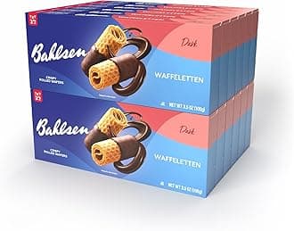Waffeletten Dark Chocolate Dipped Cookies (12 boxes) - Delicate wafer rolls dipped in rich dark European chocolate - 3.5 oz boxes