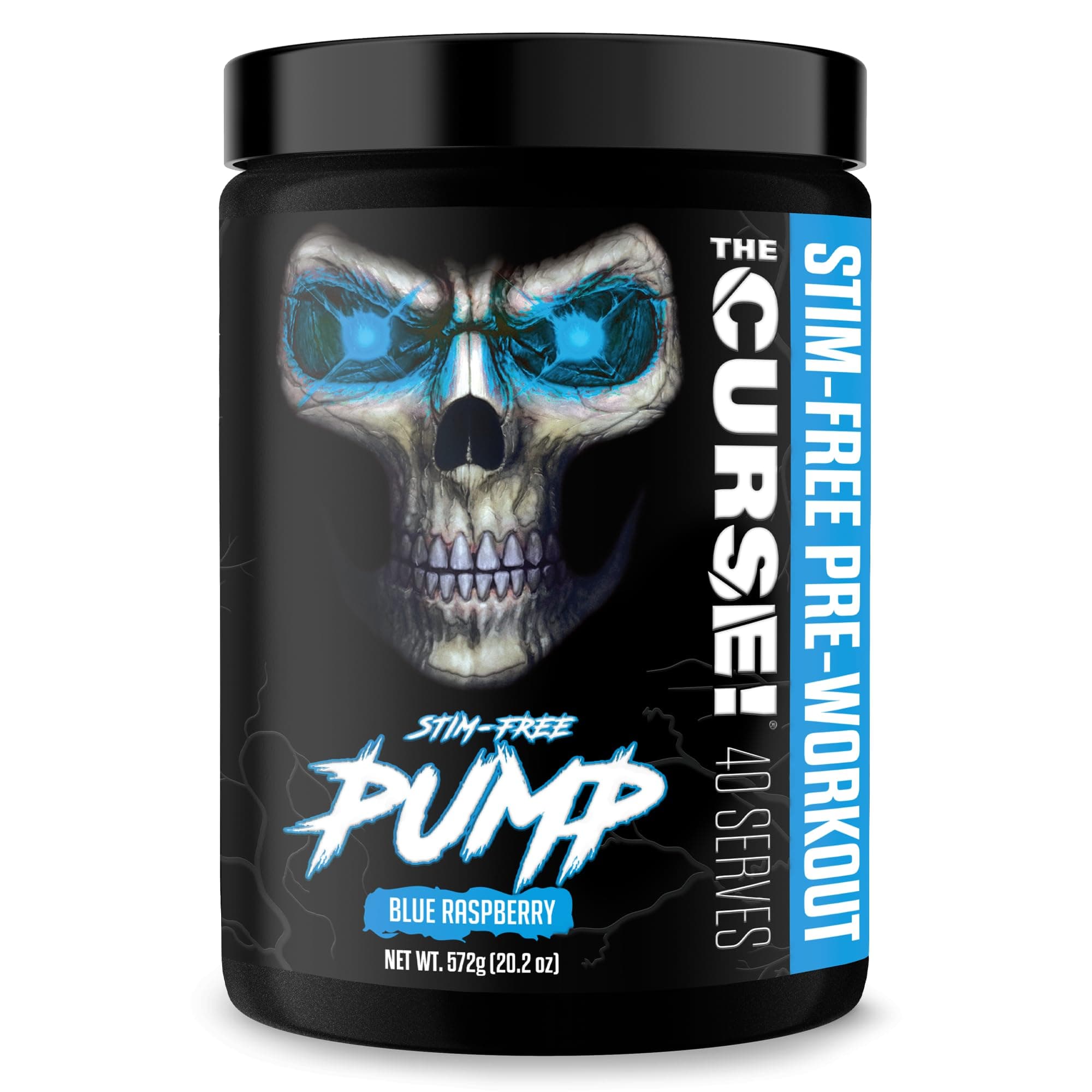 The Curse! Pump Non Stim Pre Workout Powder – Caffeine Free Preworkout for Pump, L-Citrulline & Beta Alanine Nitric Oxide Booster, Pre Workout for Men & Women, Blue Raspberry (40 Servings)
