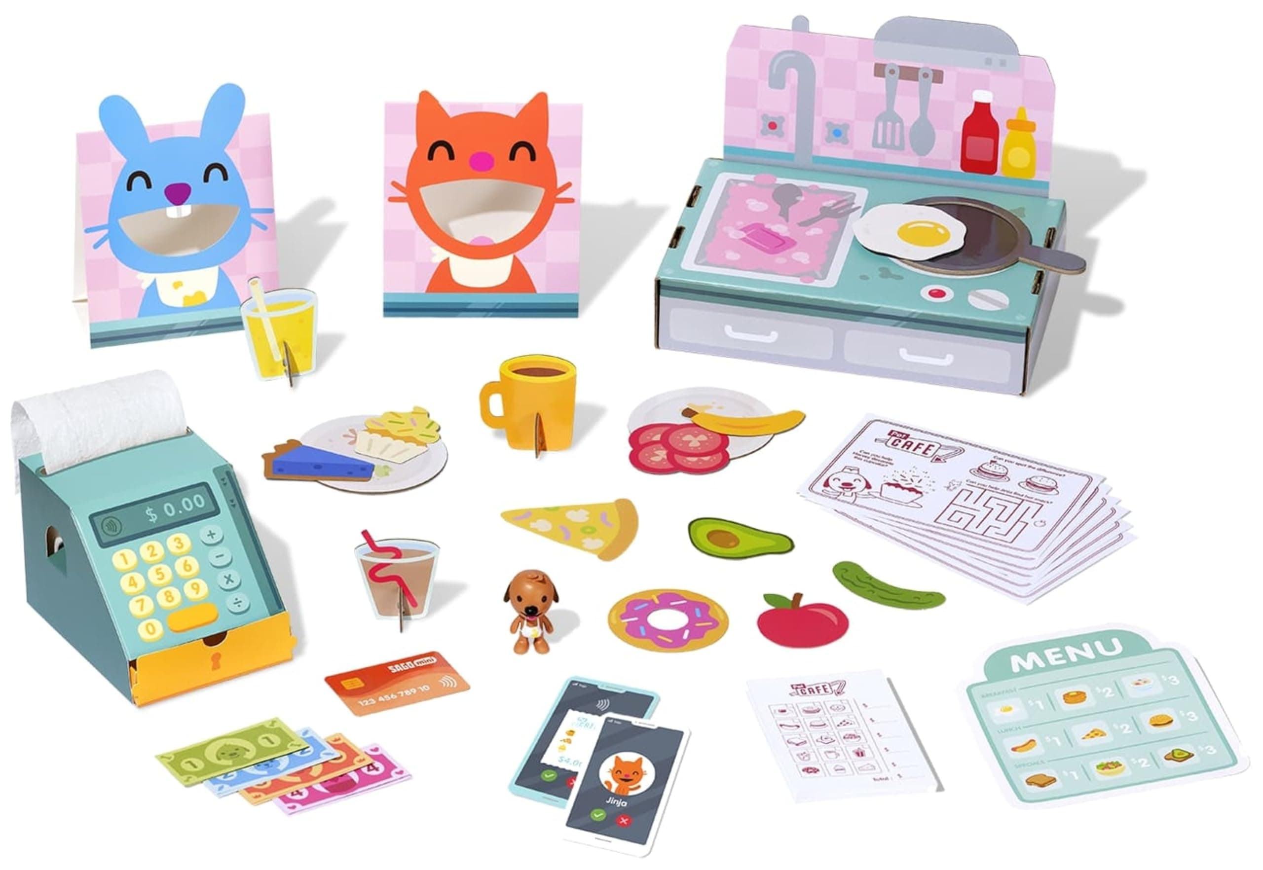 Sago Mini Pet Café Activity Box with Pretend Play Kitchen Toys, a Collectible Toy Figure, Kids Toys for Boys & Girls Ages 3 and up